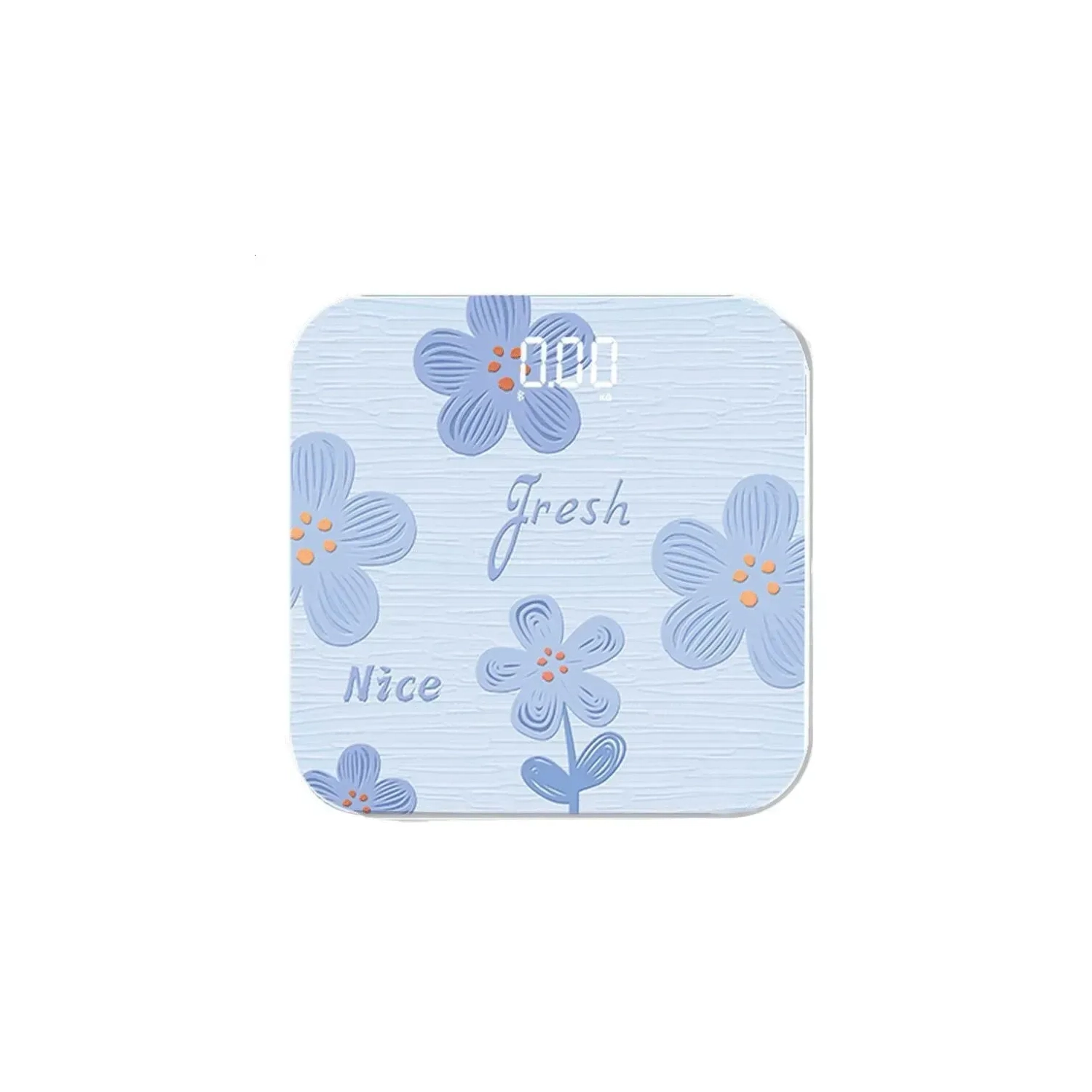 Blue backlit electronic scale – cute design, tempered glass material, auto-on touch function, accurate measurement, long battery life