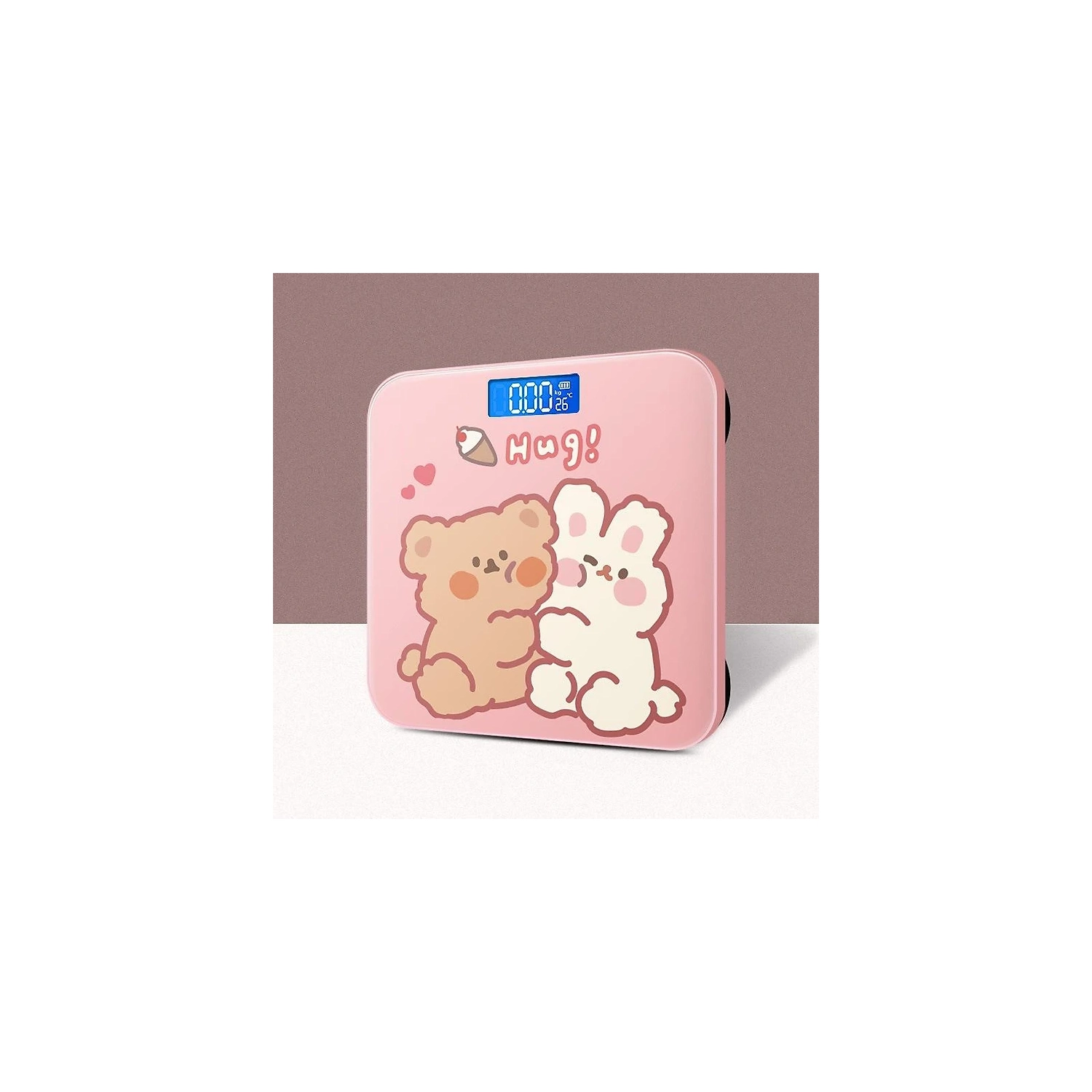 Pèse-personne numérique mignon – mesure précise, affichage facile à lire, activation automatique au toucher, balance en verre trempé durable