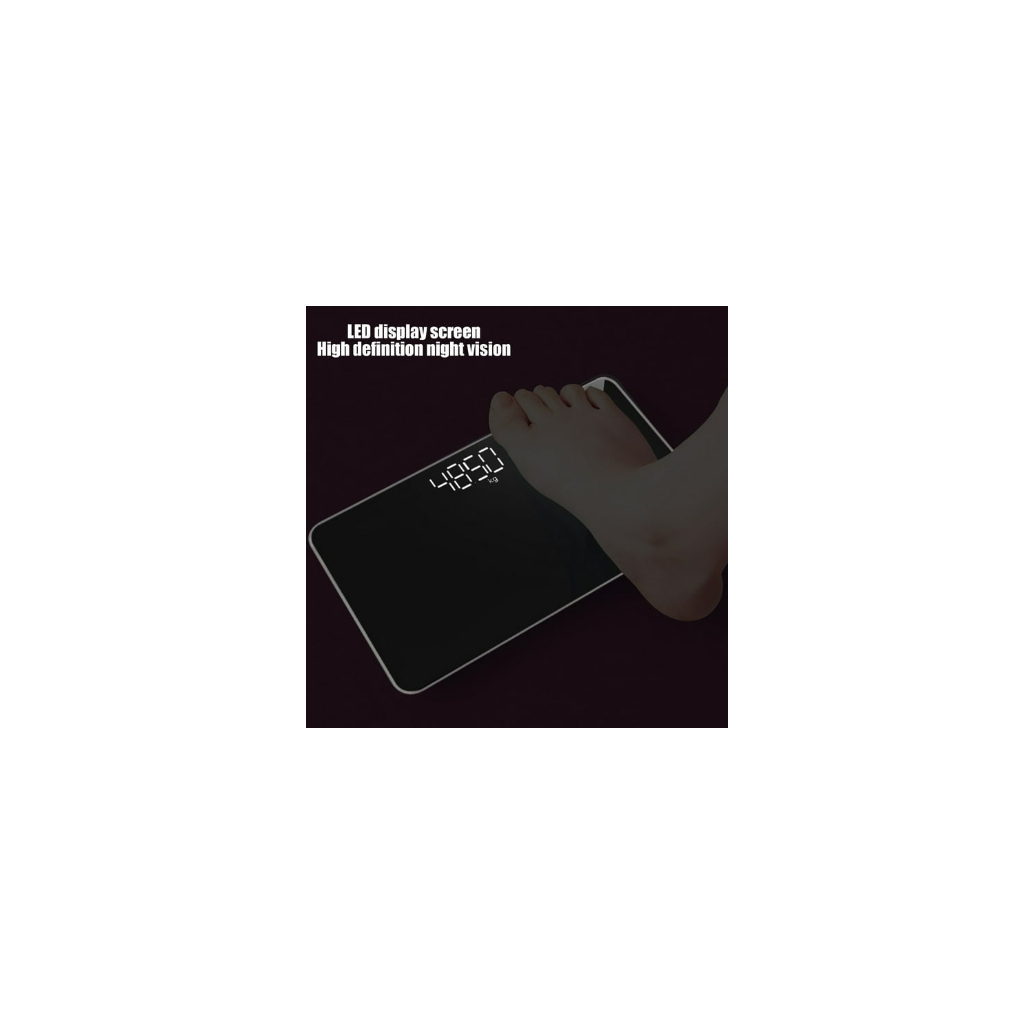 Balance électronique à miroir de mode – Modèle ultramince 25 cm, écran rétroéclairé LCD, pèse-personne rectangulaire essentiel de voyage