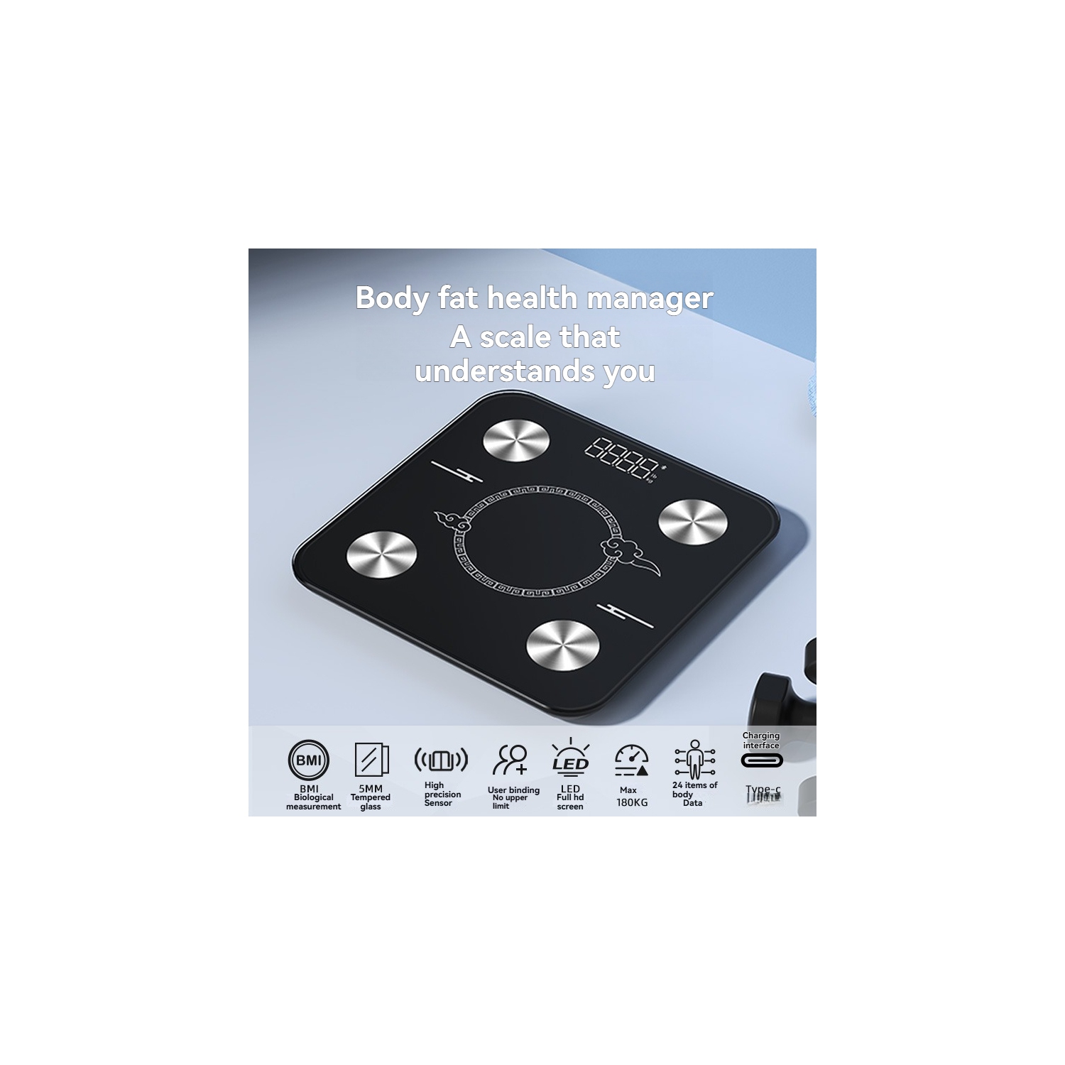 Accurate charging weight scale for home use, professional body fat scale, smart electronic scale, human body Bluetooth electronic scale