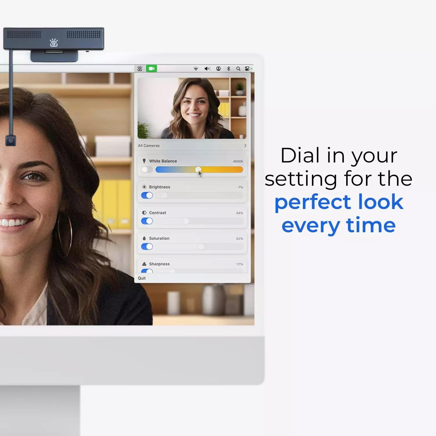 iContact Camera Pro 4K HD Webcam with Eye Contact | Noise Cancelling Mic | Plug and Play USB