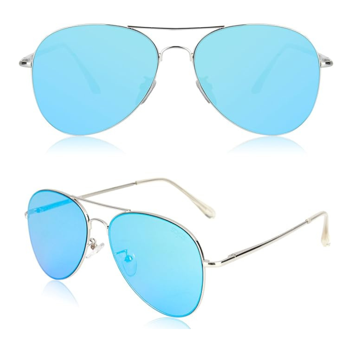 Classic Aviator Sunglasses for Women Men Metal Frame Spring Hinges SJ1030,