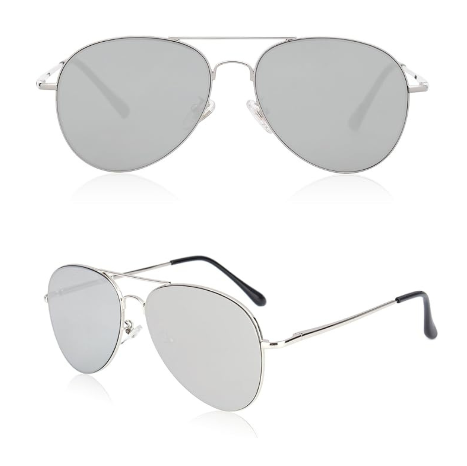 Classic Aviator Sunglasses for Women Men Metal Frame Spring Hinges SJ1030,