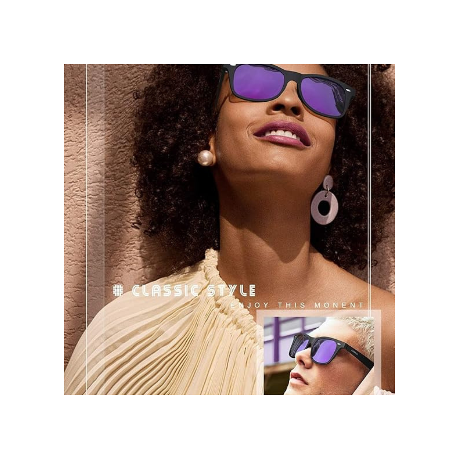 LUENX Polarized Sunglasses for Men Women Square Frame - UV 400 Protection 54MM