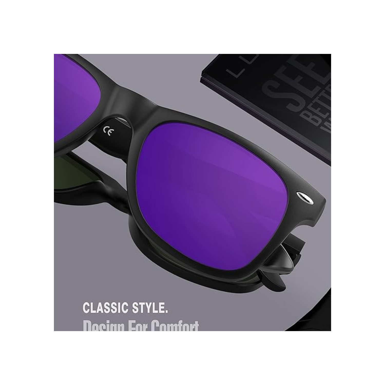 LUENX Polarized Sunglasses for Men Women Square Frame - UV 400 Protection 54MM