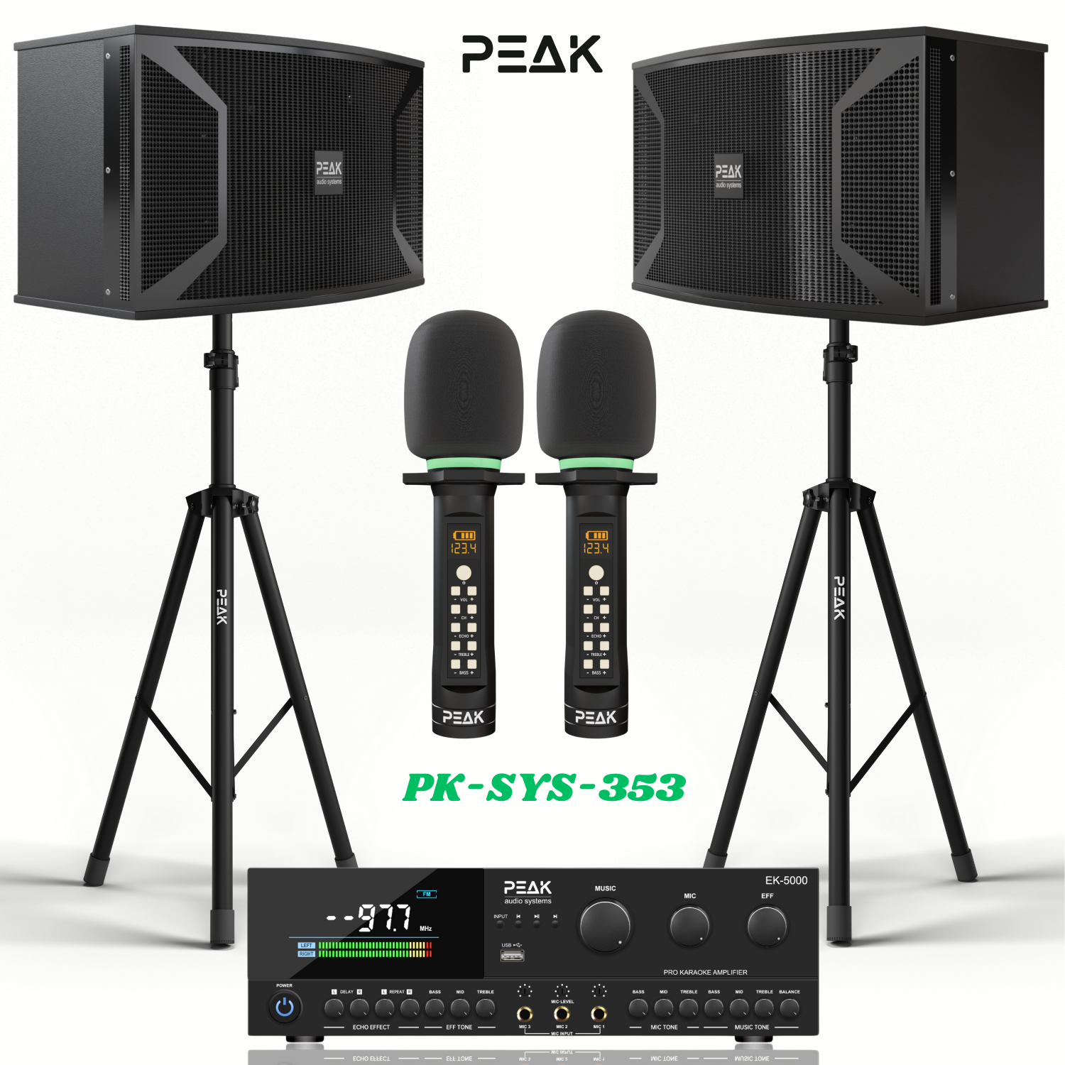 Système de karaoké haut de gamme STAGE III ONYX DE PEAK Karaoke – 4000&nbsp;W