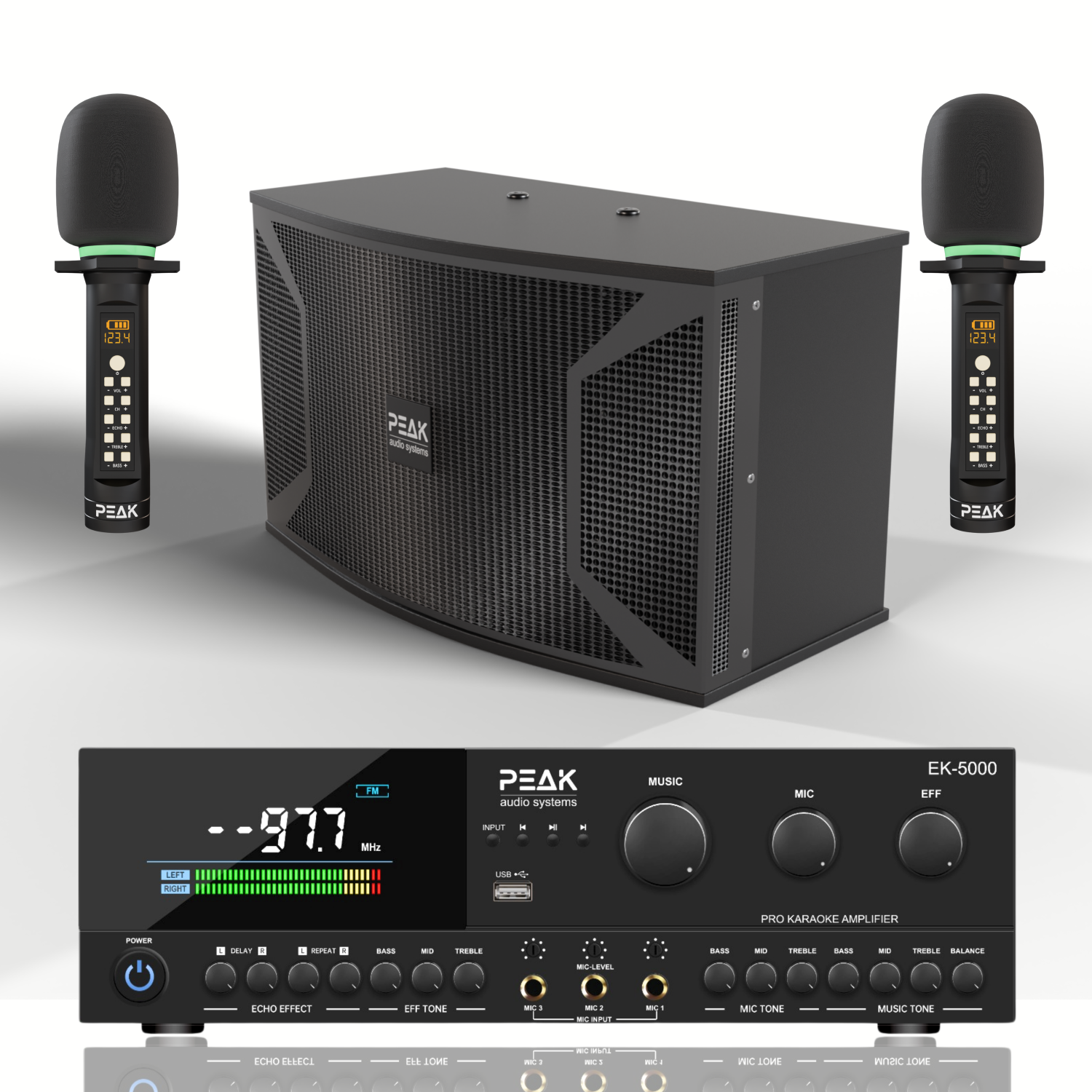 Système de karaoké haut de gamme STAGE III ONYX DE PEAK Karaoke – 4000&nbsp;W