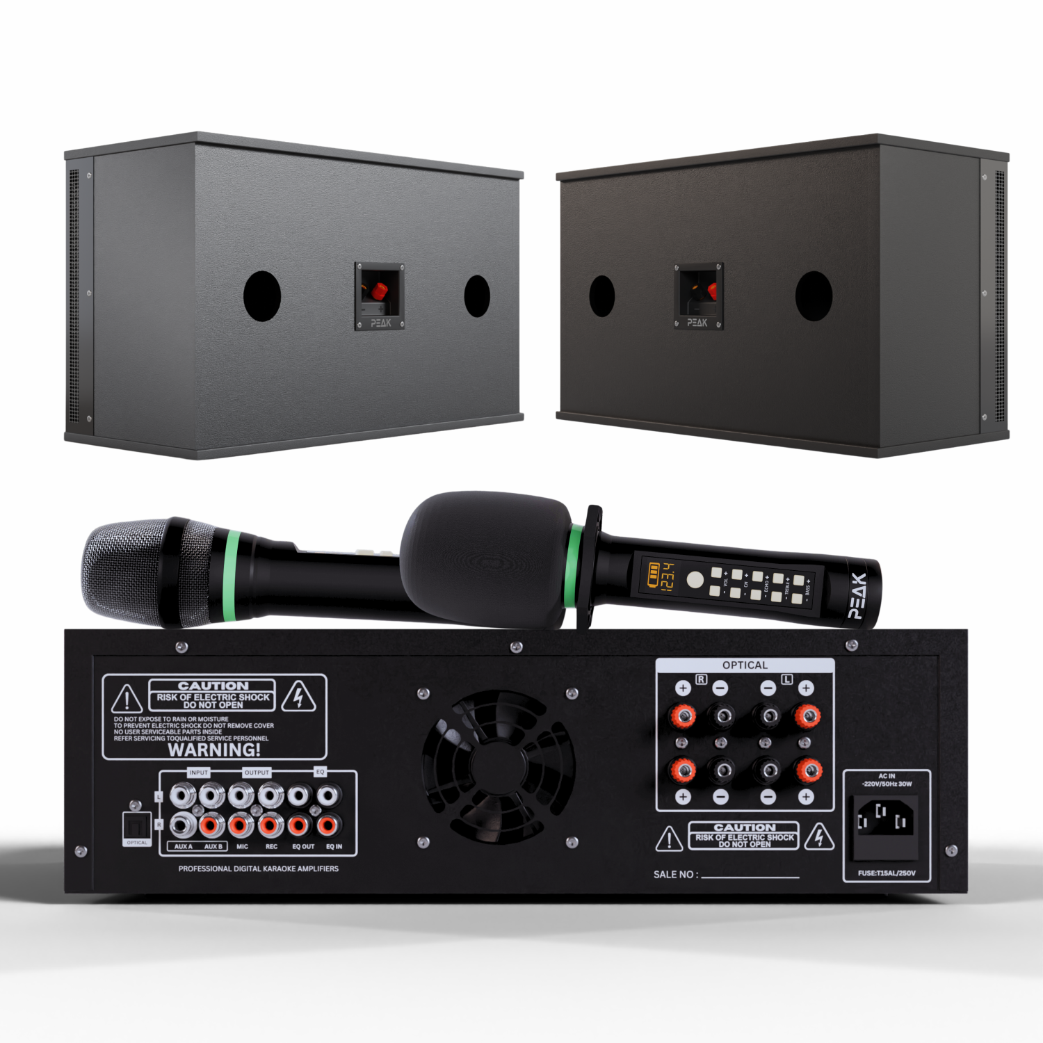 Système de karaoké haut de gamme STAGE III ONYX DE PEAK Karaoke – 4000&nbsp;W