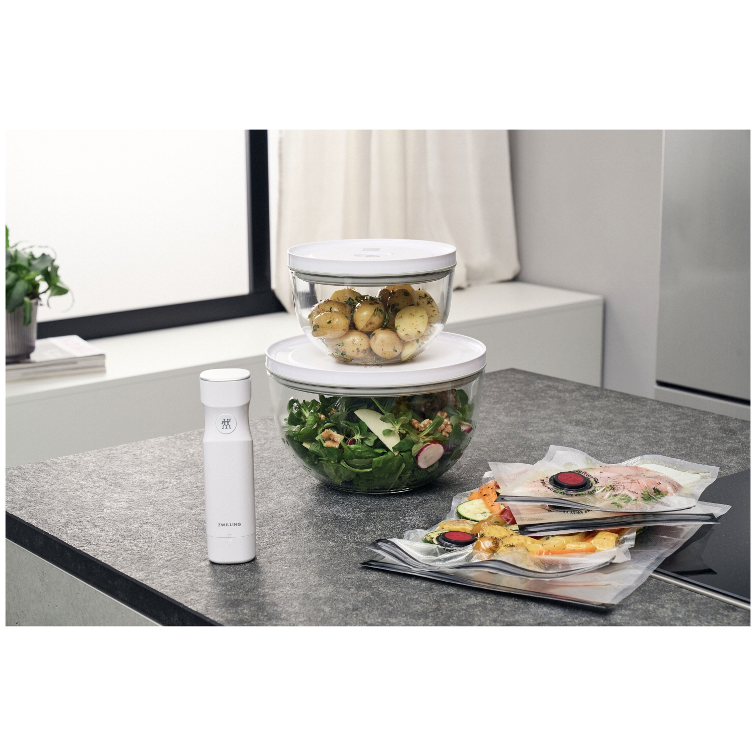 Ensemble de démarrage avec aspirateur en verre Fresh & Save BOWLS DE Zwilling, M/L, 9 pièces