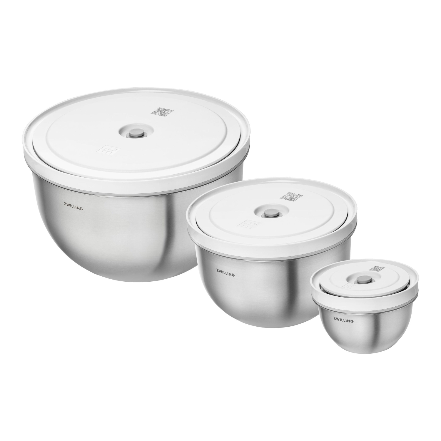 Ensemble de bols sous vide Fresh & Save BOWLS DE ZWILLING P/M/G/6 pièces en acier inoxydable, argenté-blanc