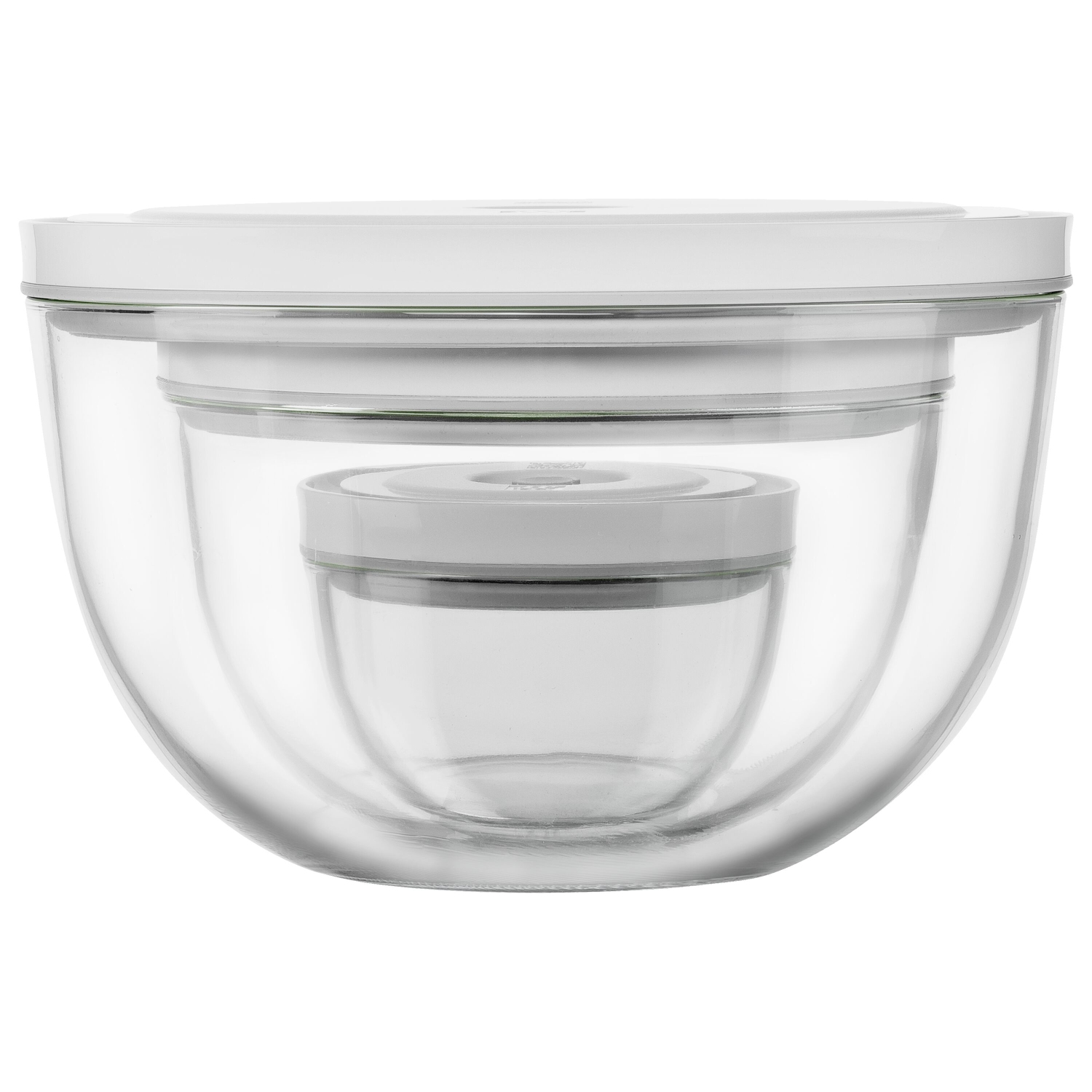 ZWILLING Fresh & Save BOWLS Vacuum Bowl Set S/M/L / 6 Piece Glass, Transparent-White