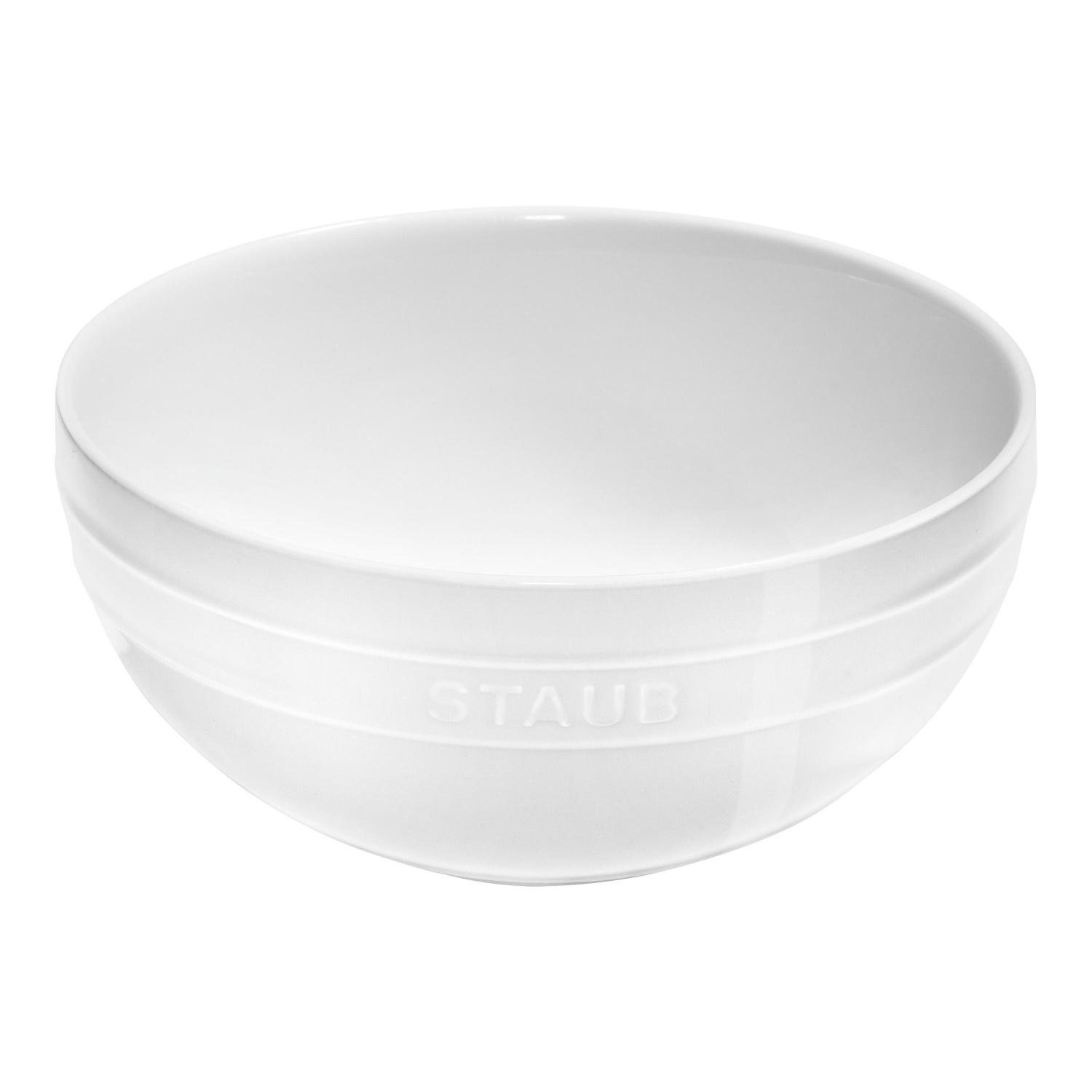 STAUB Ceramique 2 Piece Ceramic Large Mixing Bowl Set, White