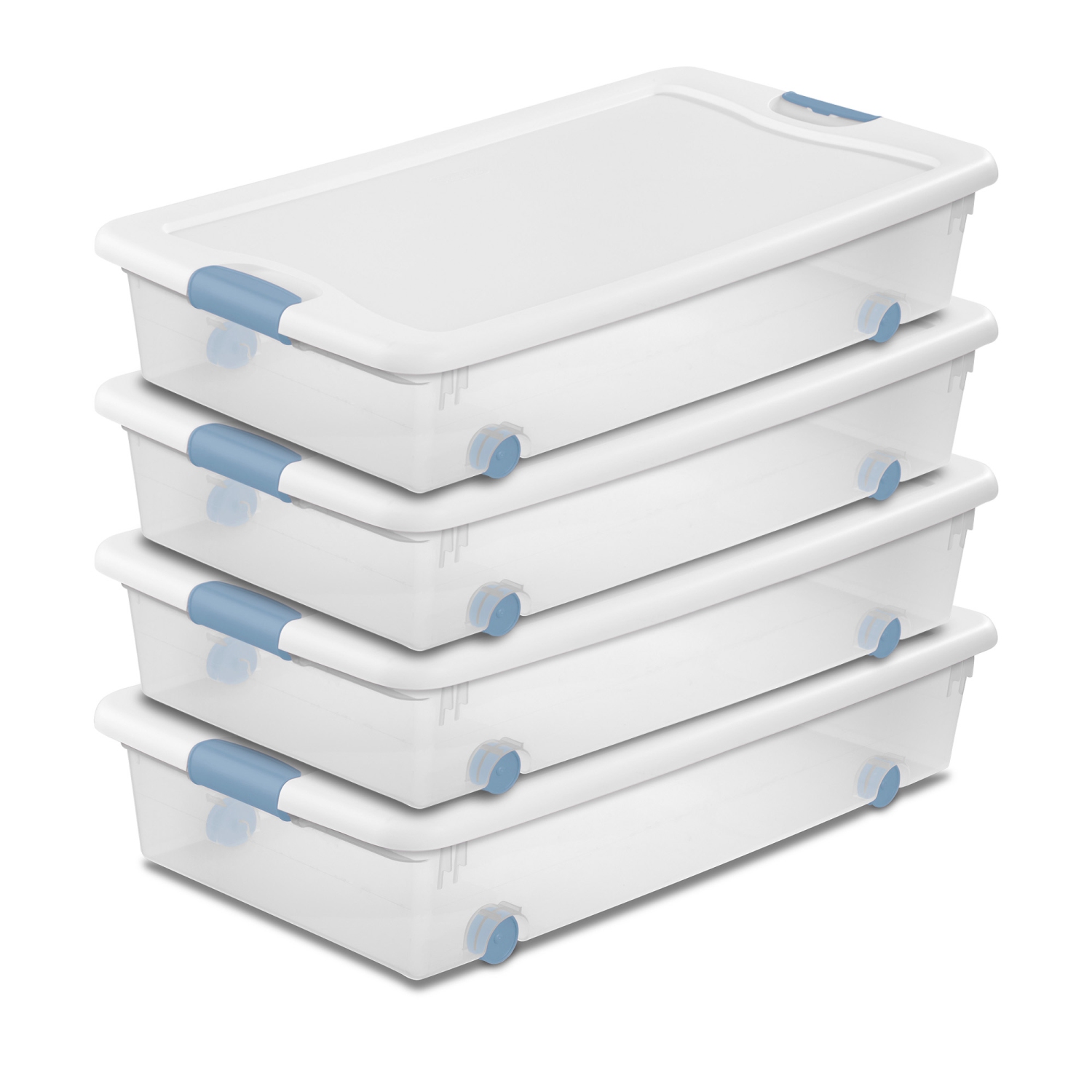 Sterilite 56 Quart Latching Stackable Wheeled Storage Container w/ Lid,