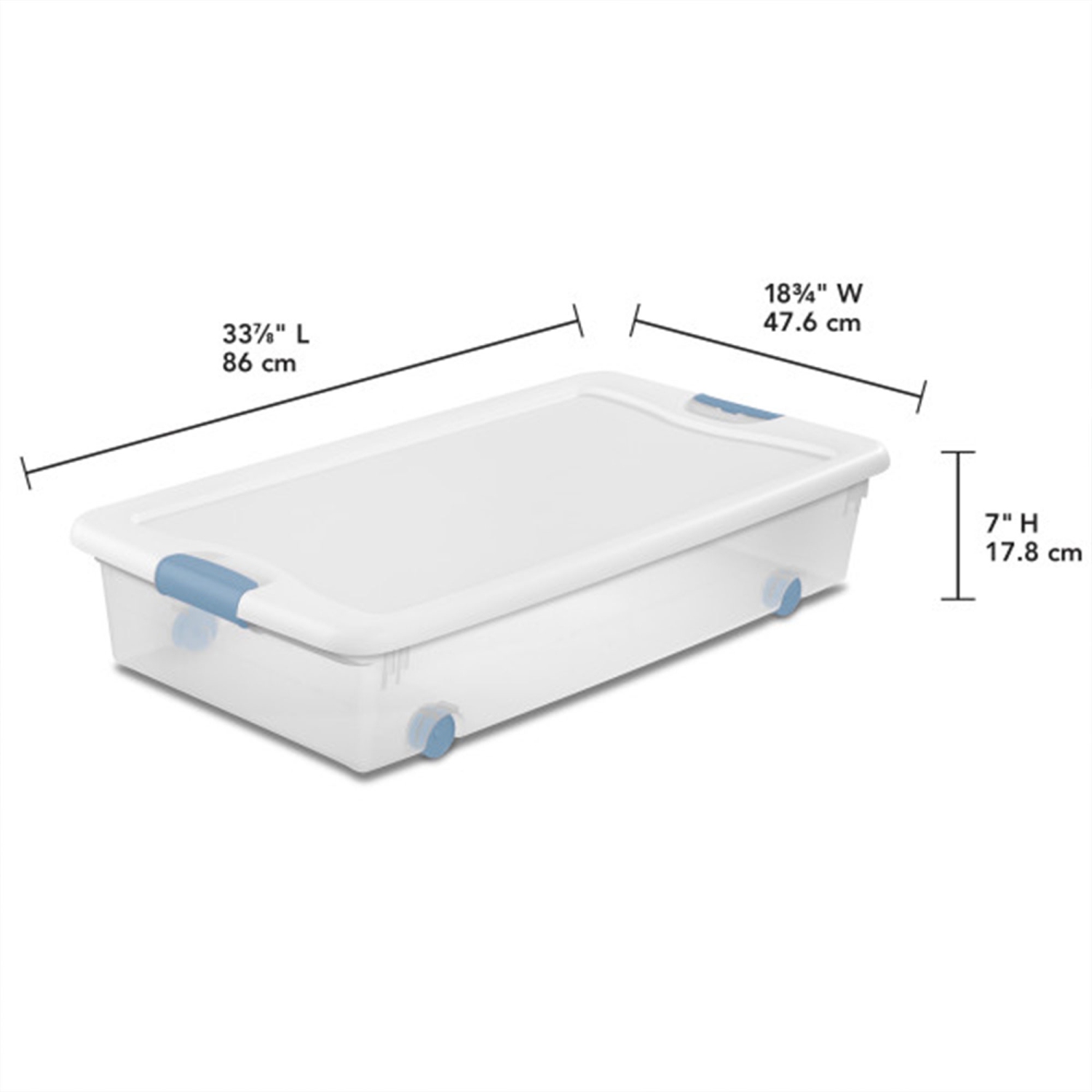 Sterilite 56 Quart Latching Stackable Wheeled Storage Container w/ Lid,