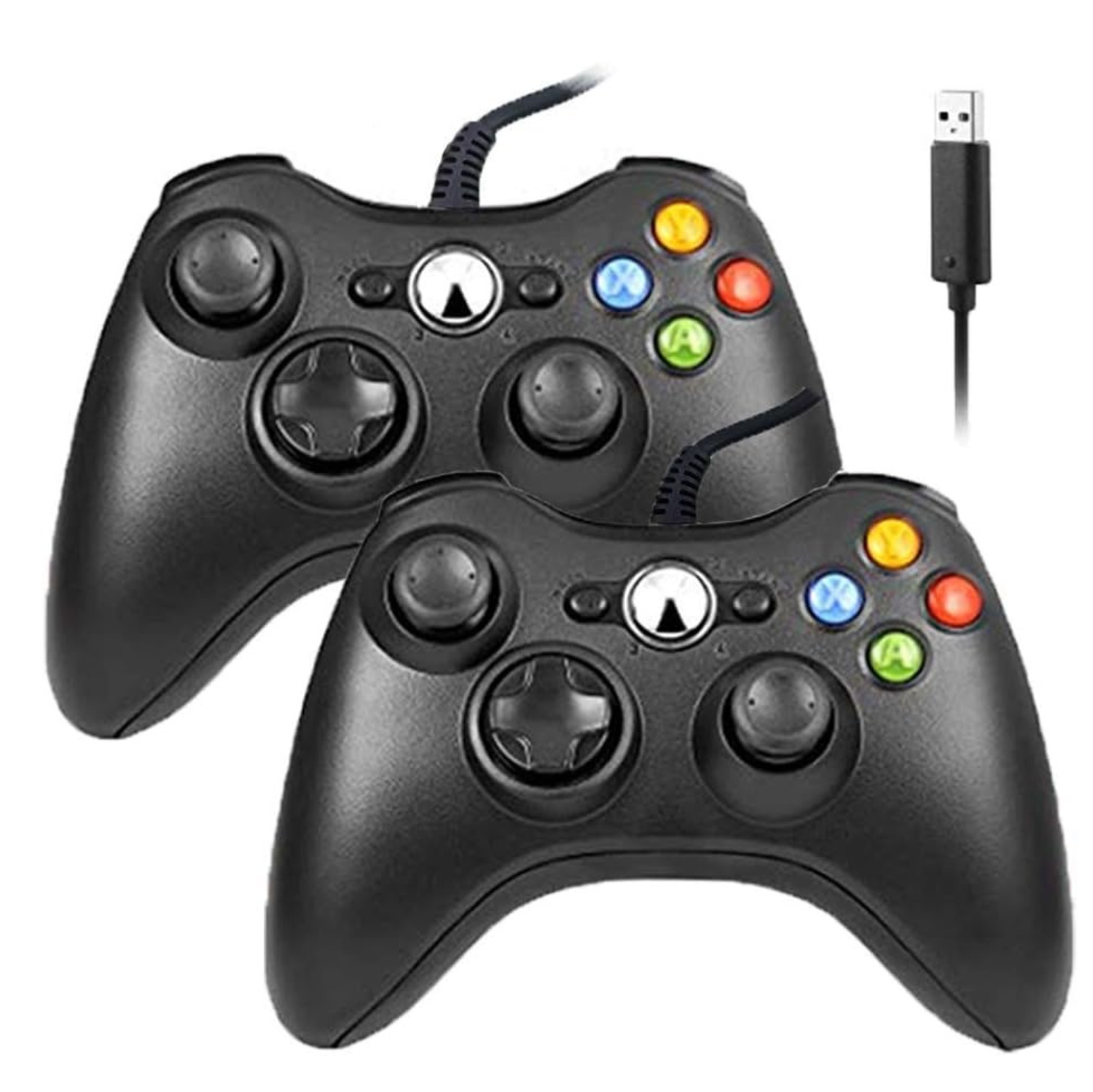 Reiso Xbox 360 Controller, 2 Packs 7.2 ft USB Wired Controllers Gamepad Compatible with Microsoft Xbox 360 & Slim 360 PC Windows 7