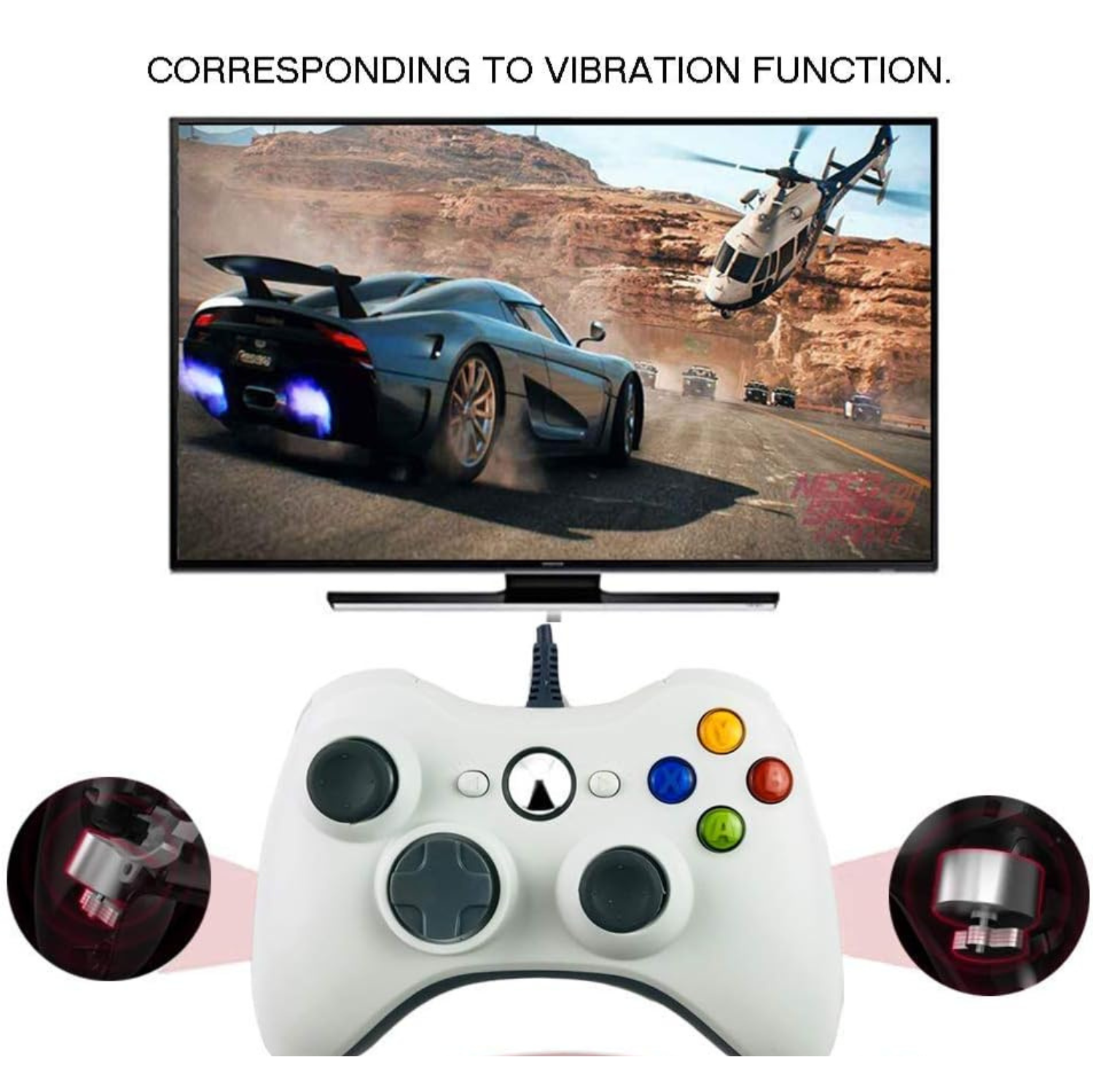 Reiso Xbox 360 Controller, 2 Packs 7.2 ft USB Wired Controllers Gamepad Compatible with Microsoft Xbox 360 & Slim 360 PC Windows 7