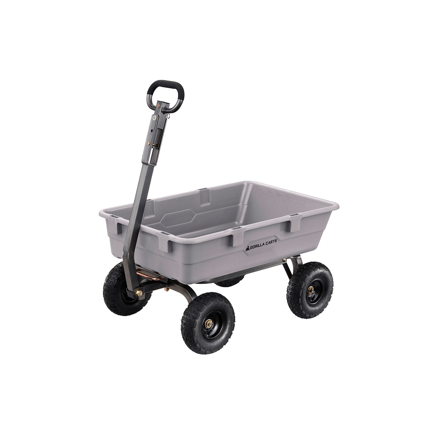 Chariot utilitaire robuste Gorilla Carts en poly, capacité de 800 lb, gris