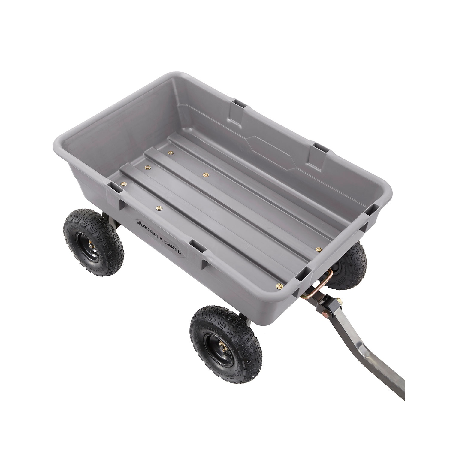 Chariot utilitaire robuste Gorilla Carts en poly, capacité de 800 lb, gris