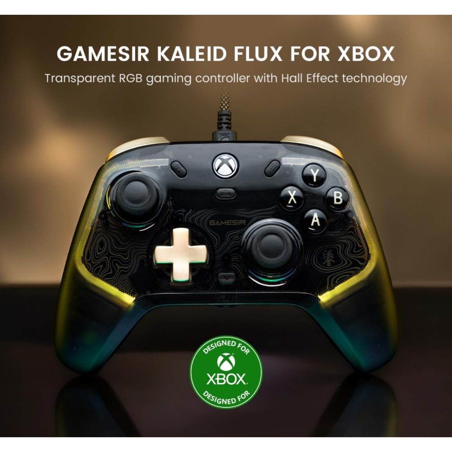 GameSir Kaleid Flux Enhanced Wired Controller for Xbox, RGB Lighting and Hall Effect Joystick, Compatible with Xbox Series X|S, Xbox One, Windows