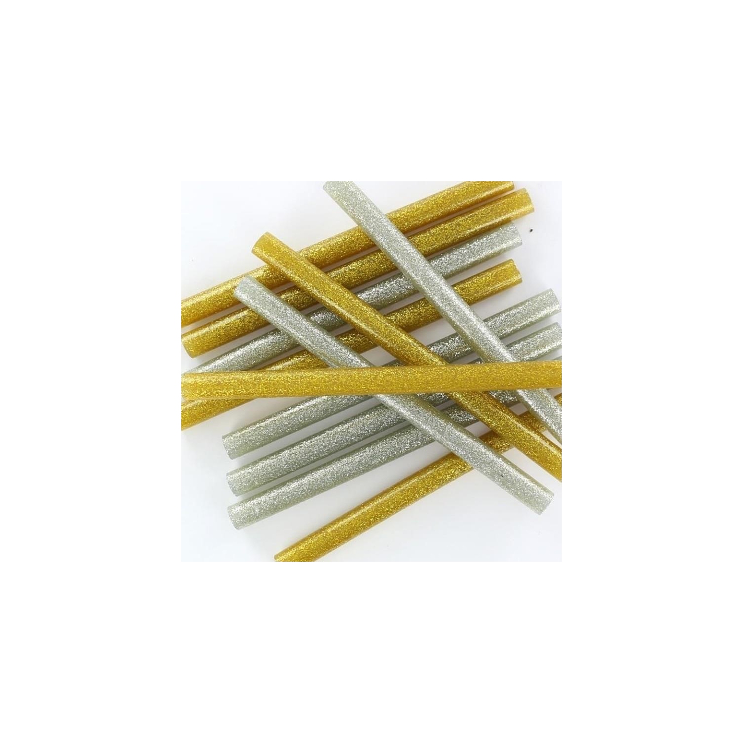 3D Crystal Pack of 100 Premium Quality Art & Craft Glue Gun sticks 6" Long, Silver & Gold