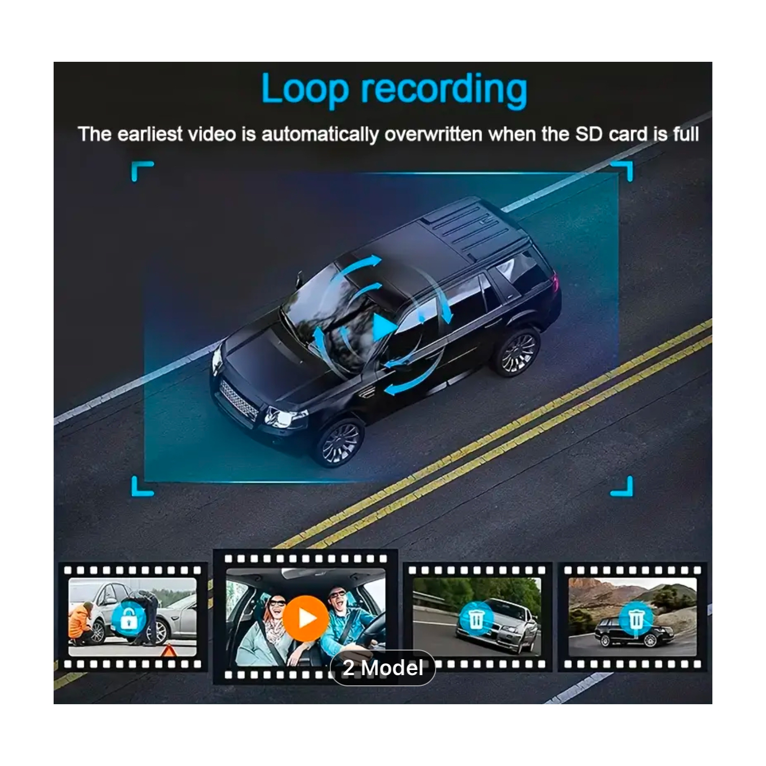 1080P+480P+480P 3 Channel Dash Cam Wide Angle for Cars Front, Inside and Rear and 32GB SD Card Included with Loop Recording and G-Sensor