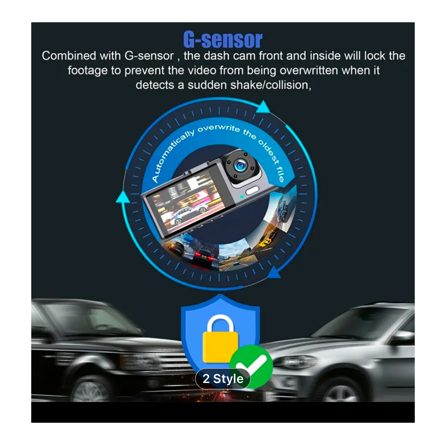 1080P+480P+480P 3 Channel Dash Cam Wide Angle for Cars Front, Inside and Rear and 32GB SD Card Included with Loop Recording and G-Sensor