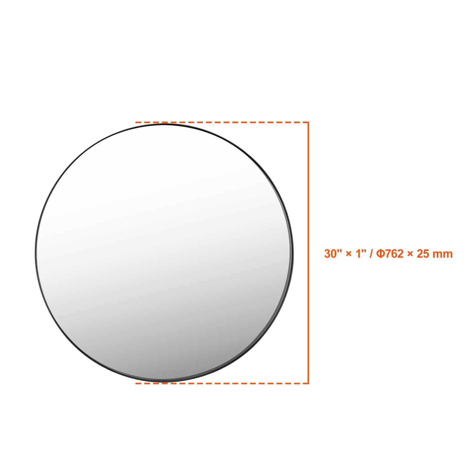 VEVOR 0.15" Thick Wall Mounted Makeup Mirror, 30 in Mirror with Aluminium Alloy Frame & Explosion-Proof Film, Scratch-Resistant Mirror with Z-Shaped
