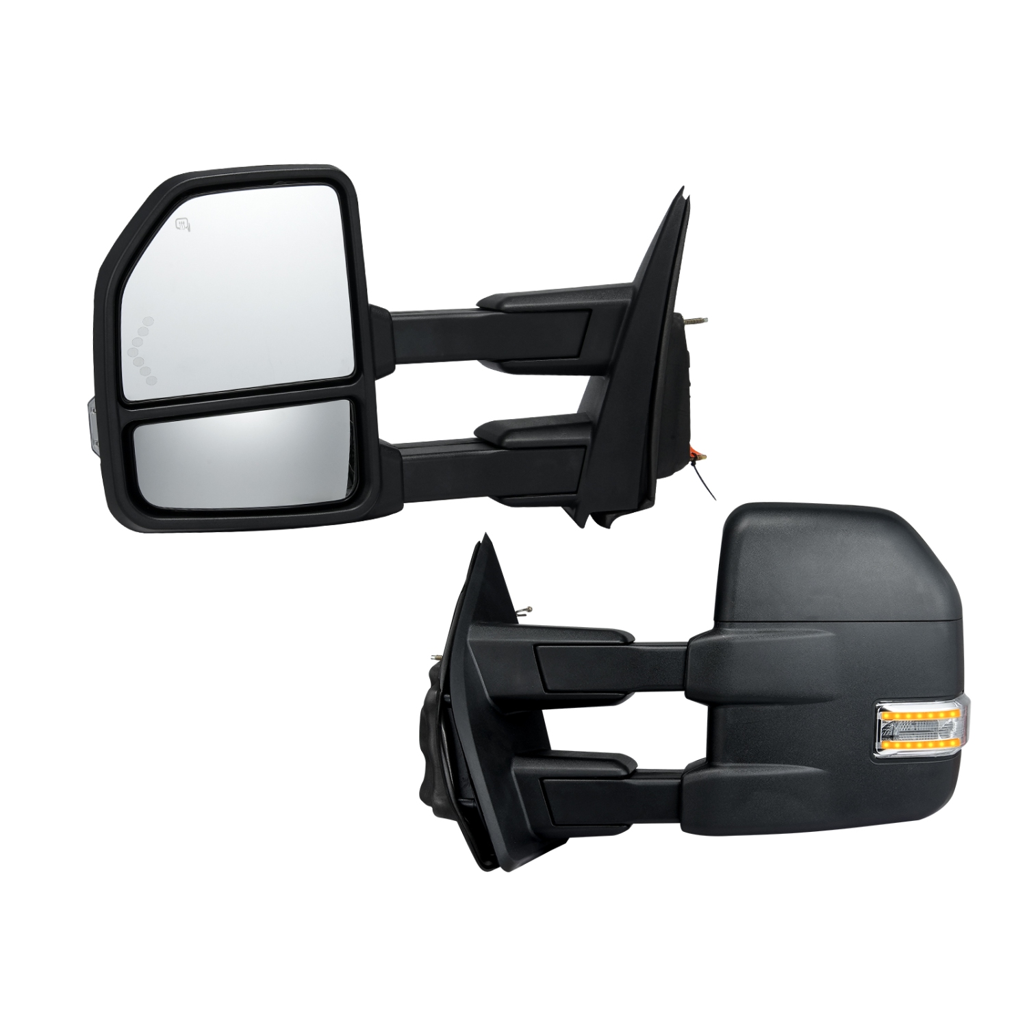 VEVOR 2015-2018 Ford F150 Towing Mirrors, Left & Right Pair Set, Power Heated with Signal Light & Puddle Light, Plane & Convex Glass, Manual