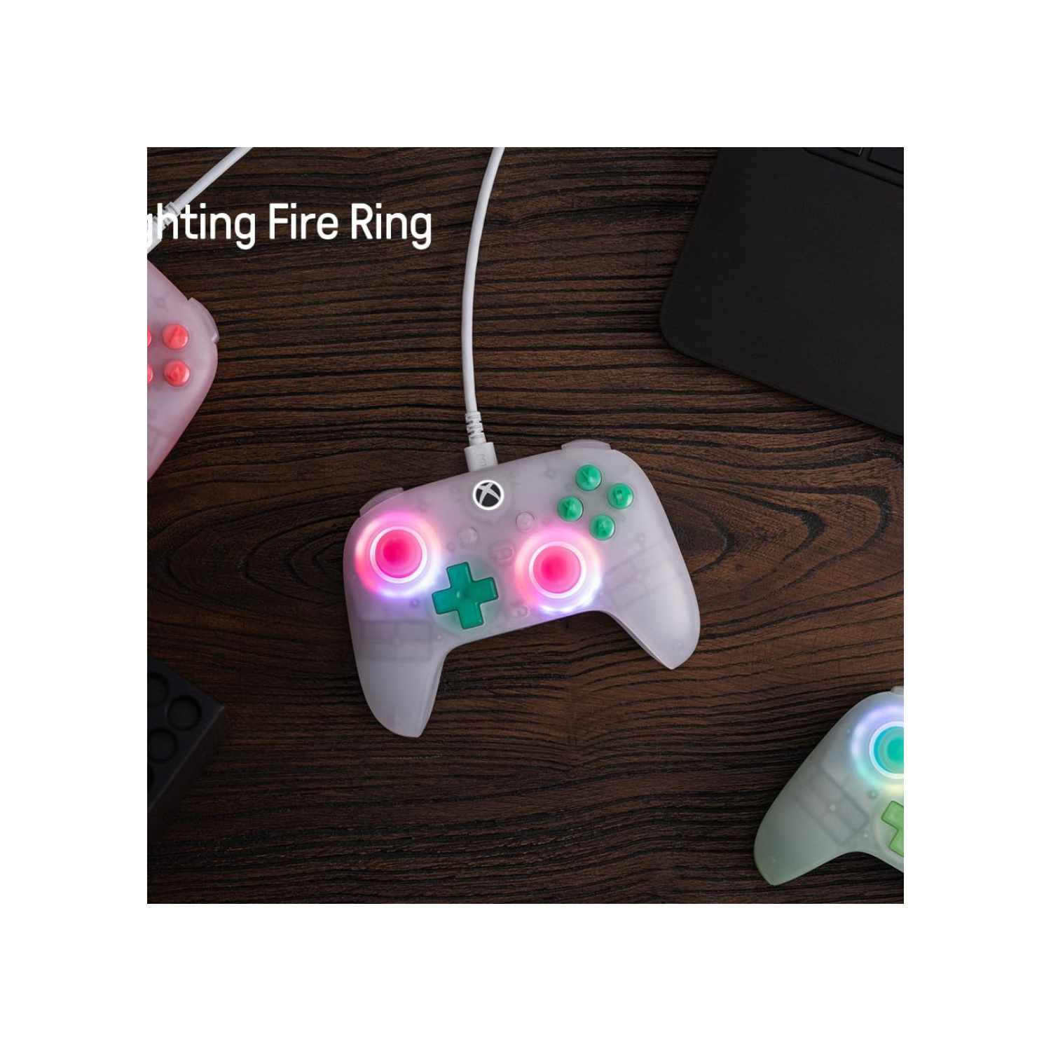 8Bitdo Ultimate Mini Wired Controller with RGB Lighting Fire Ring, Hall Effect Joysticks and Triggers, for Xbox Series X|S, Xbox One, Windows 10/11 -