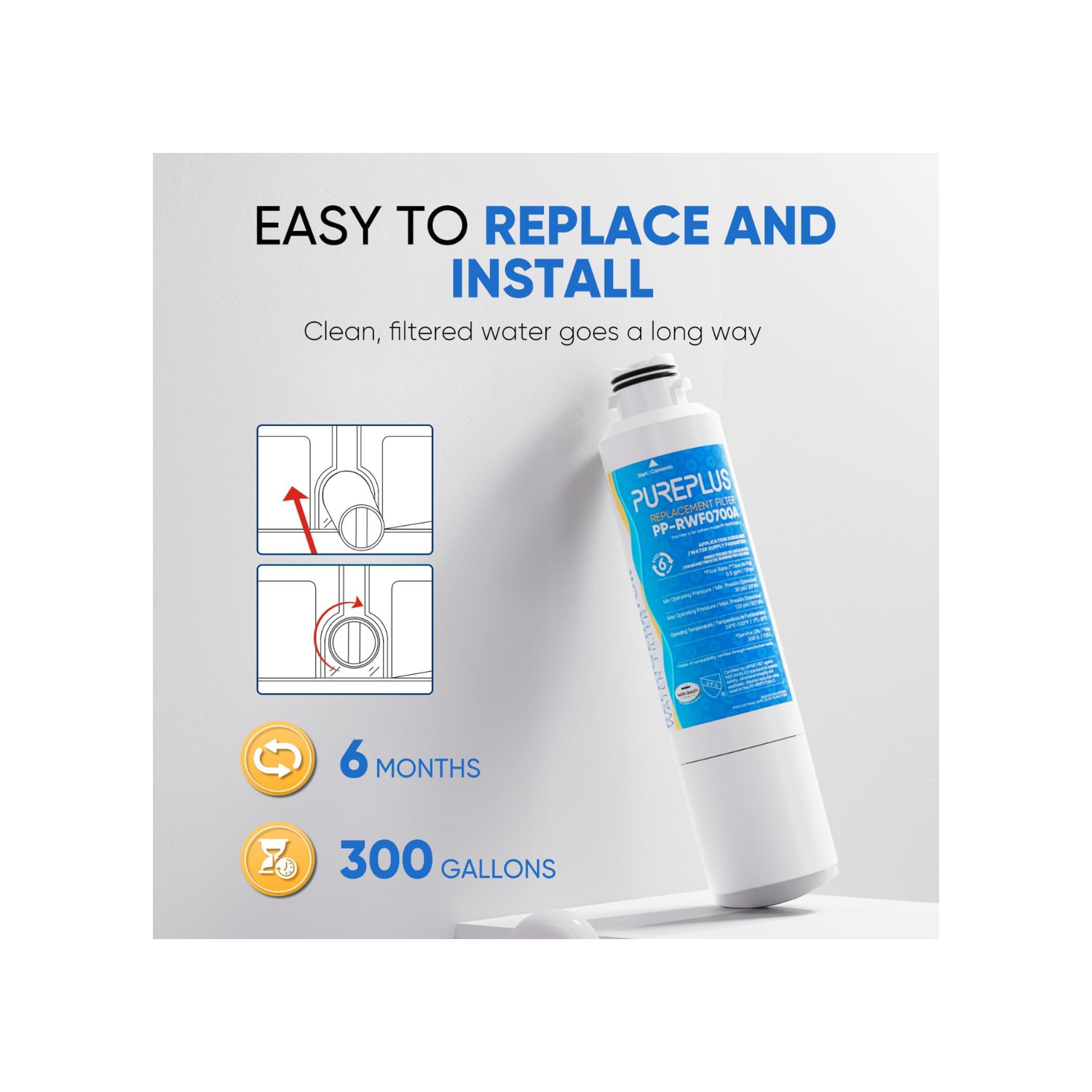 DA29-00020B Refrigerator Water Filter Replacement for Samsung RF28HMEDBSR, RF263BEAESR, HDX FMS-2, HAF-CIN/EXP, RF4287HARS, RF28HFEDBSR, DA29-00020A,