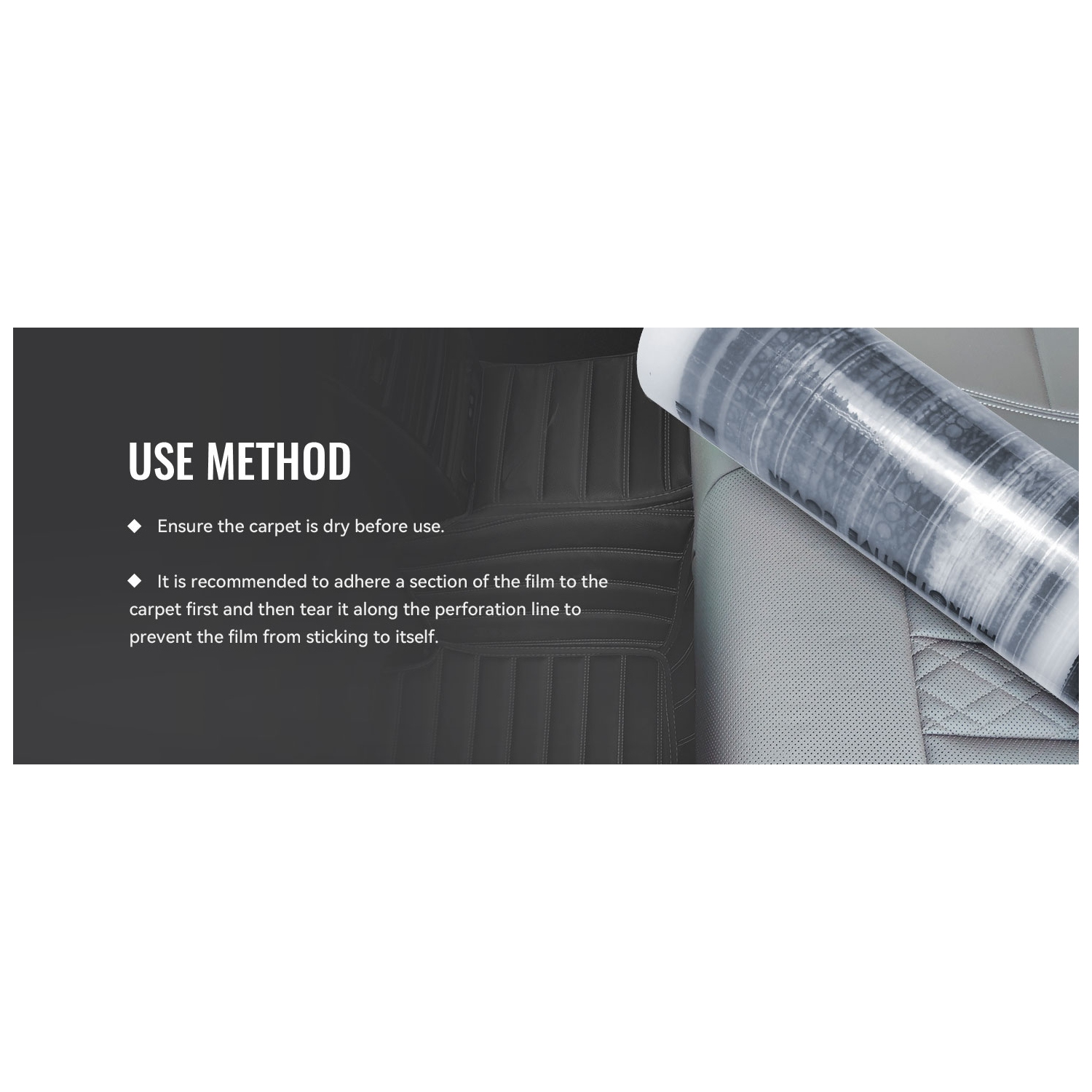 Tapis de voiture HFS(R), adhésif transparent, protecteur de tapis de voiture, feuille de protection pour point d'arrêt, rouleau, 24&nbsp;po x 200 pi,