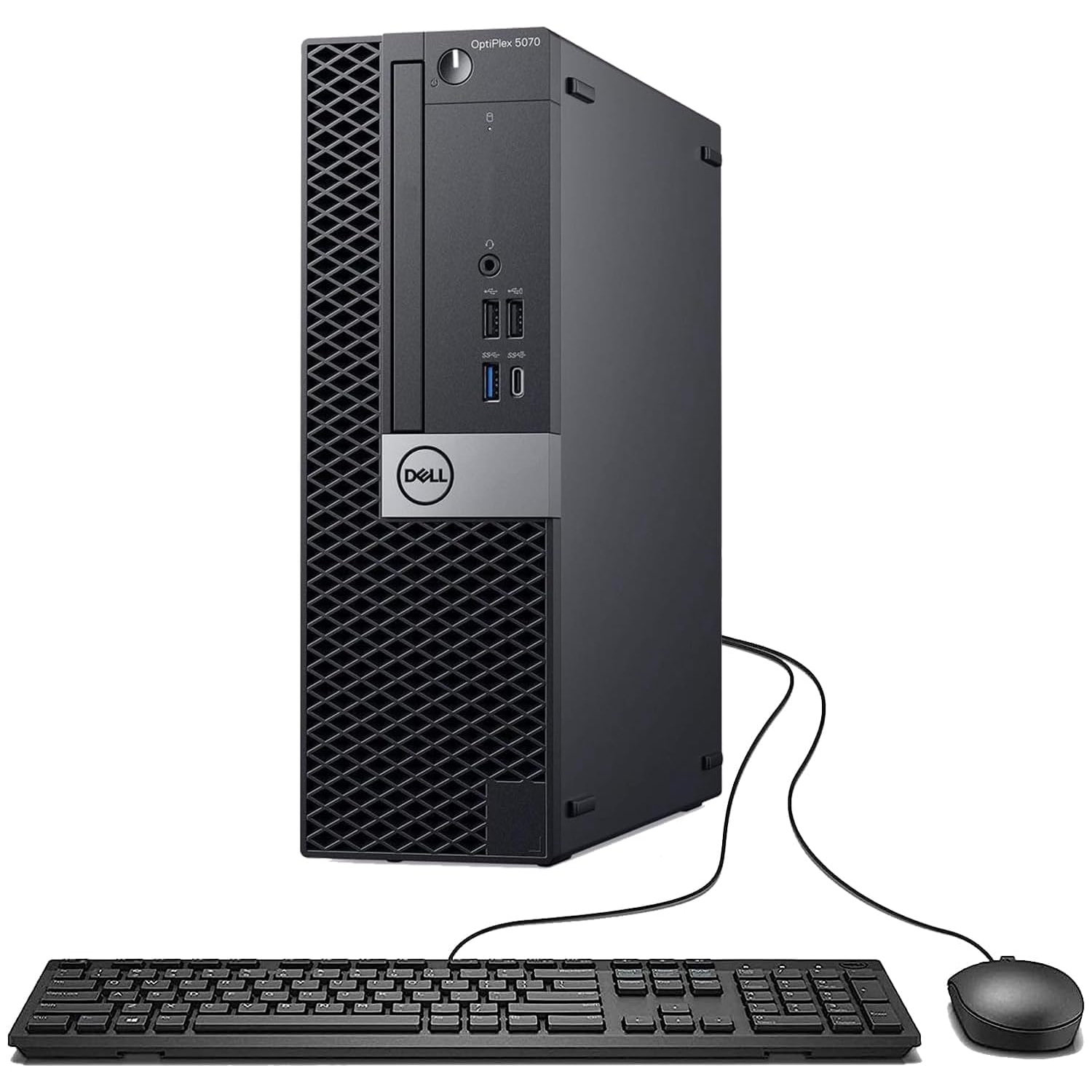 (Refurbished Excellent) Dell OptiPlex 5070 SFF Desktop Bundle | Intel Core i5, 16GB RAM, 512GB SSD, Windows 11 Pro + Dual HP 23” Monitors, Keyboard,
