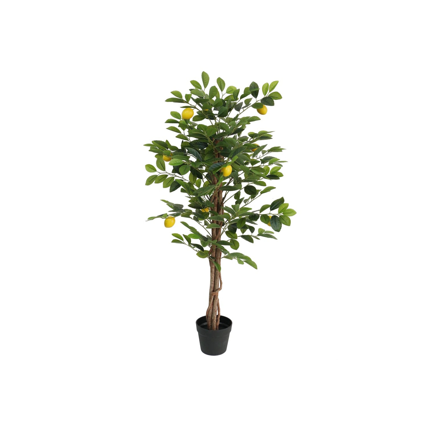 vidaXL Artificial Lemon Tree with 3 Trunks Green 120 cm PP