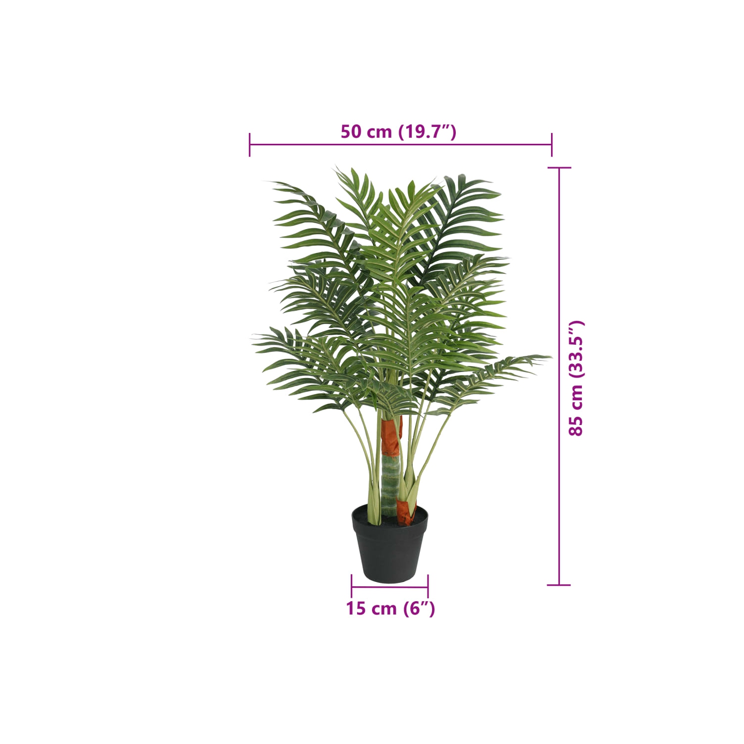 Palmier artificiel vidaXL avec 3 troncs 85&nbsp;cm vert PP