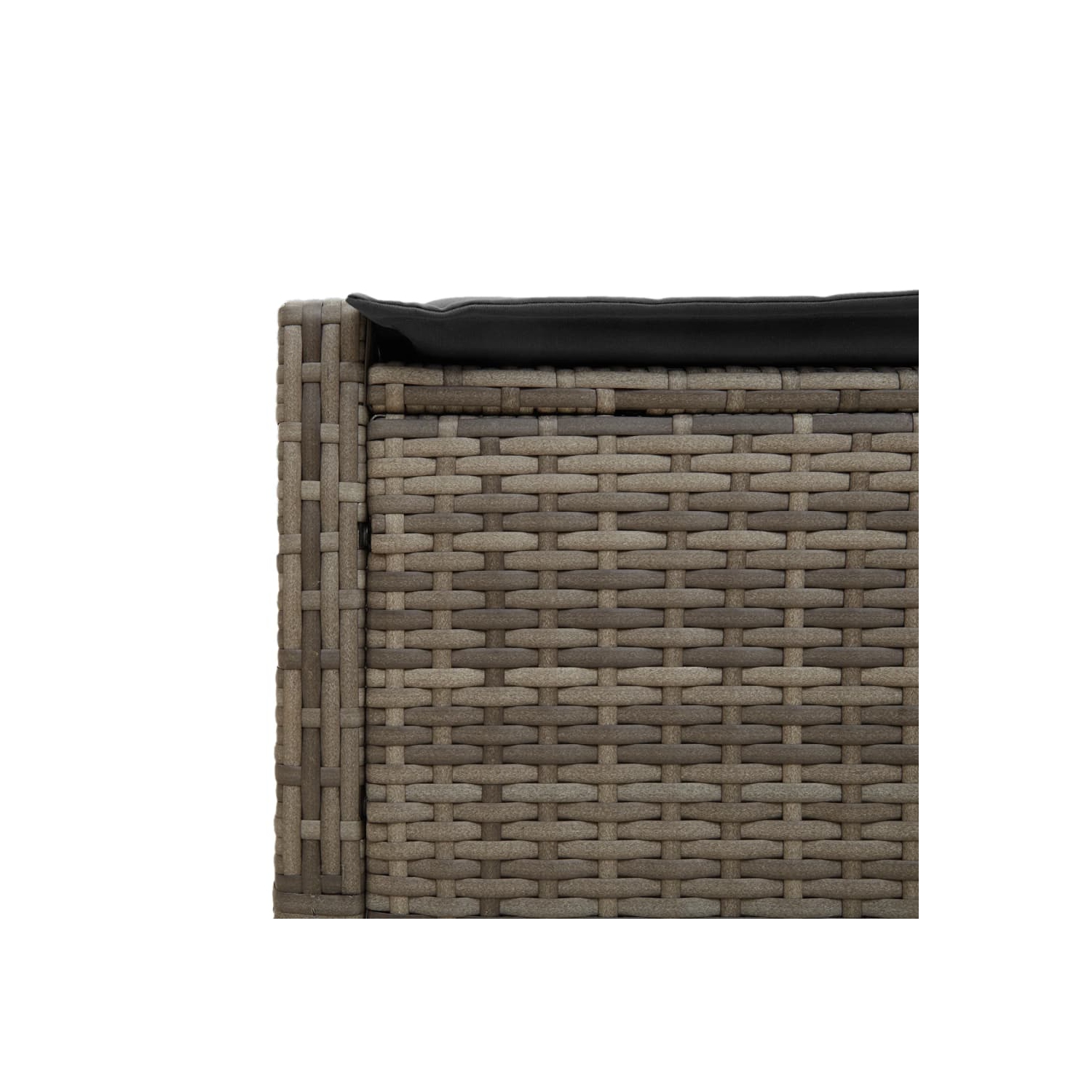 vidaXL Double Sun Lounger with Cushions Grey Poly Rattan