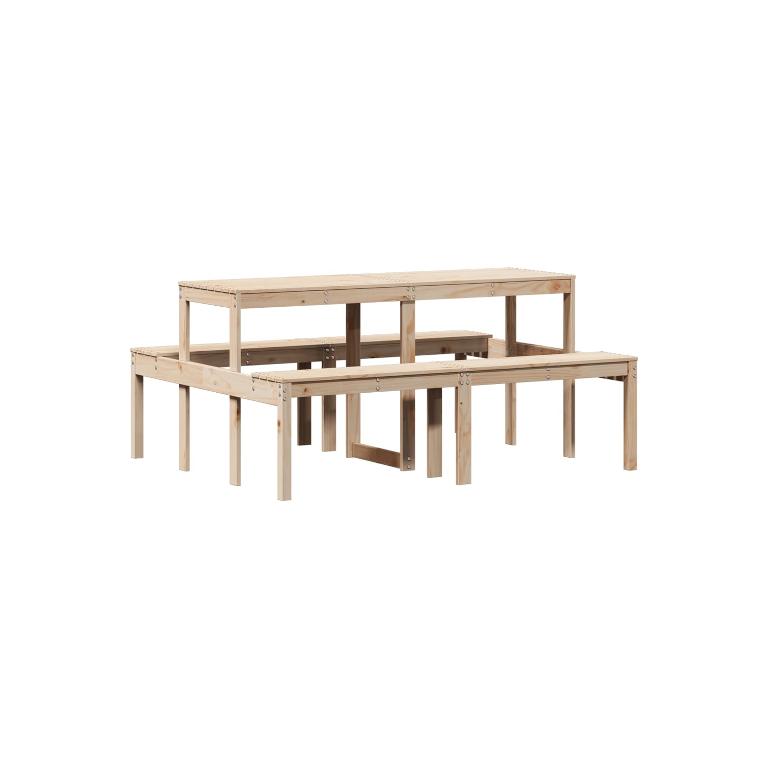 vidaXL Picnic Table 160x134x75 cm Solid Wood Pine