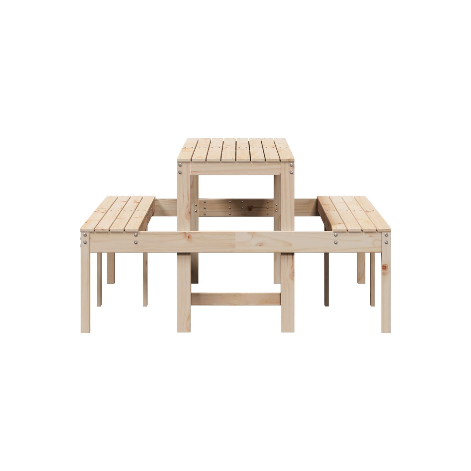 vidaXL Picnic Table 160x134x75 cm Solid Wood Pine