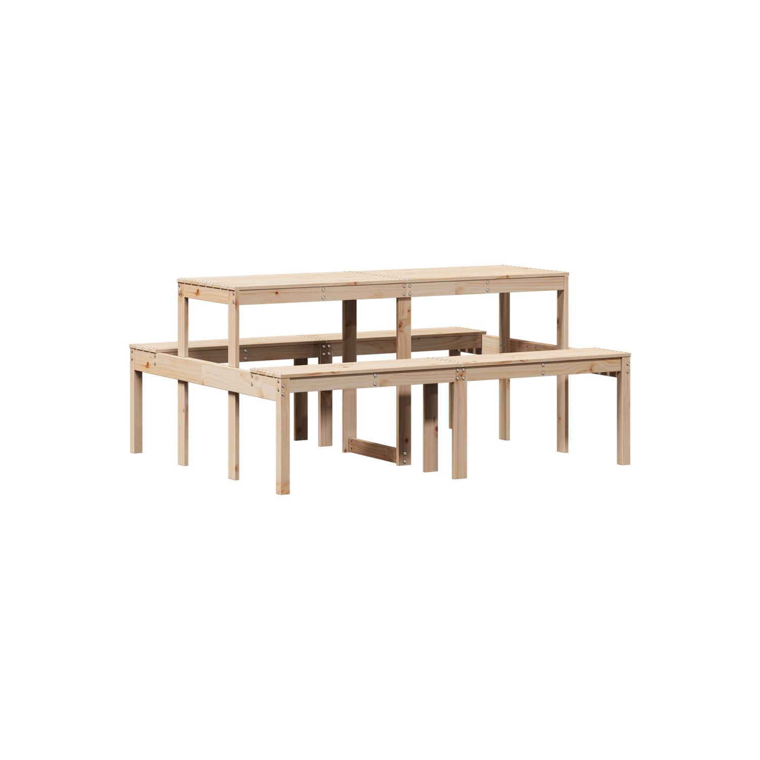 vidaXL Picnic Table 160x134x75 cm Solid Wood Pine