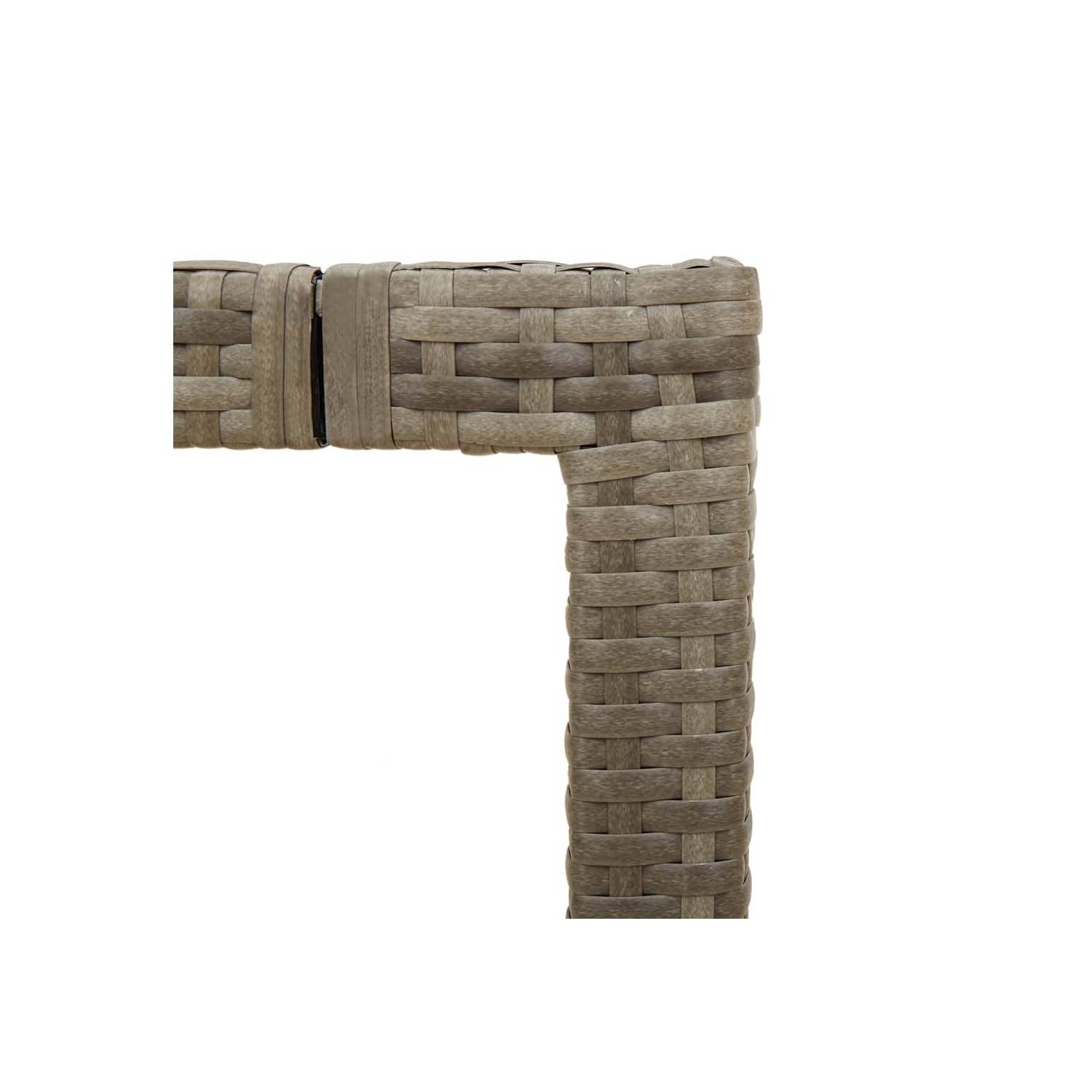 Table de jardin vidaXL avec surface en verre 90 x 90 x 75 cm gris poly rotin