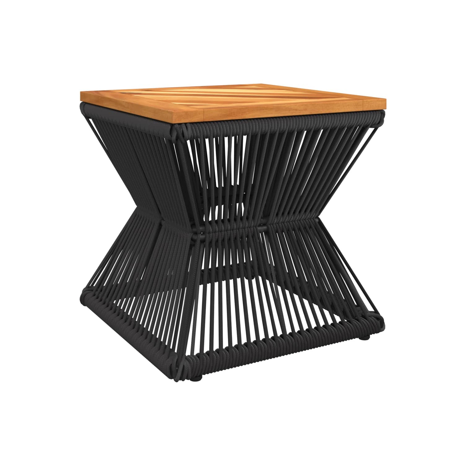 Table basse vidaXL avec base en fil métallique 38 x 38 x 38&nbsp;cm noir bois massif acacia