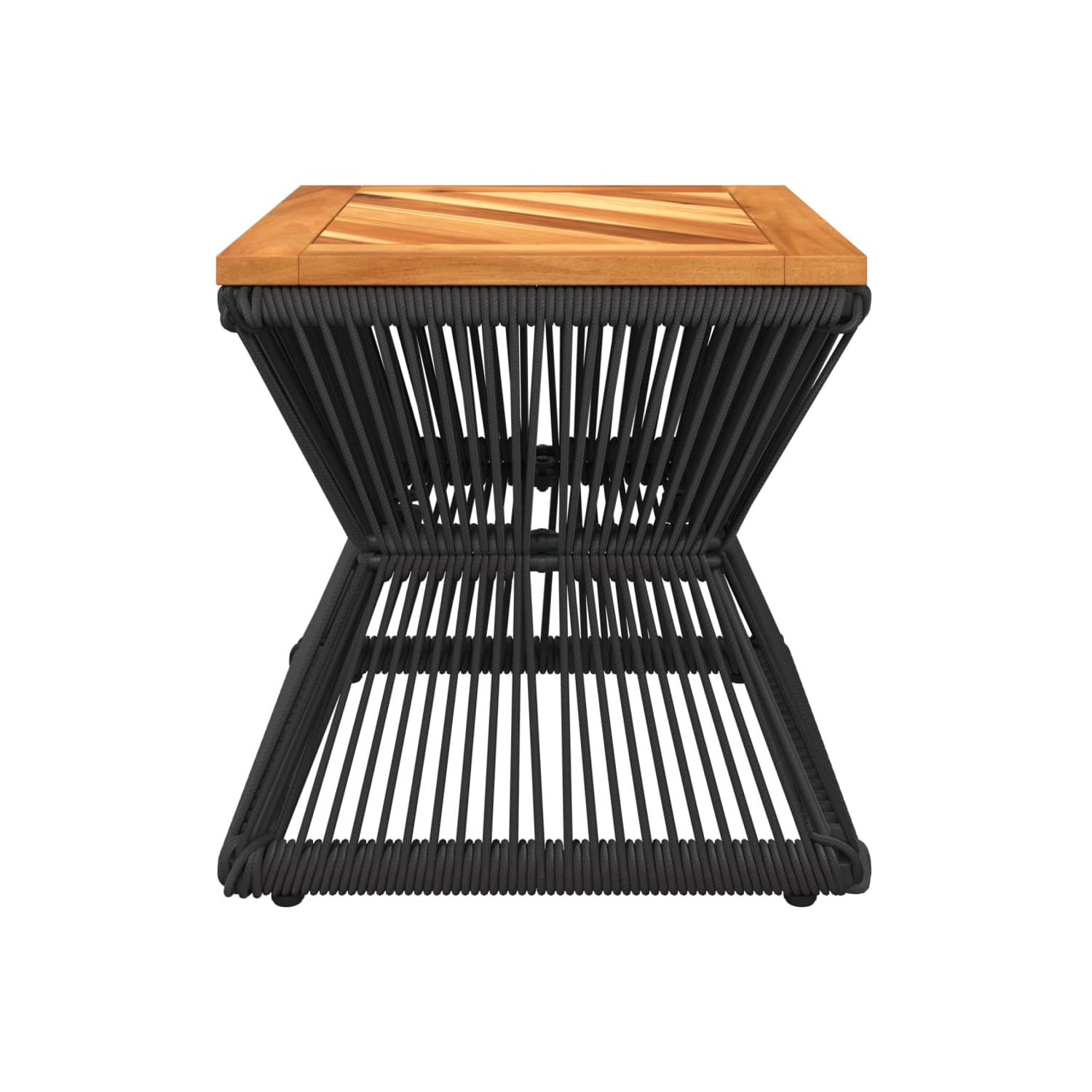 Table basse vidaXL avec base en fil métallique 38 x 38 x 38&nbsp;cm noir bois massif acacia