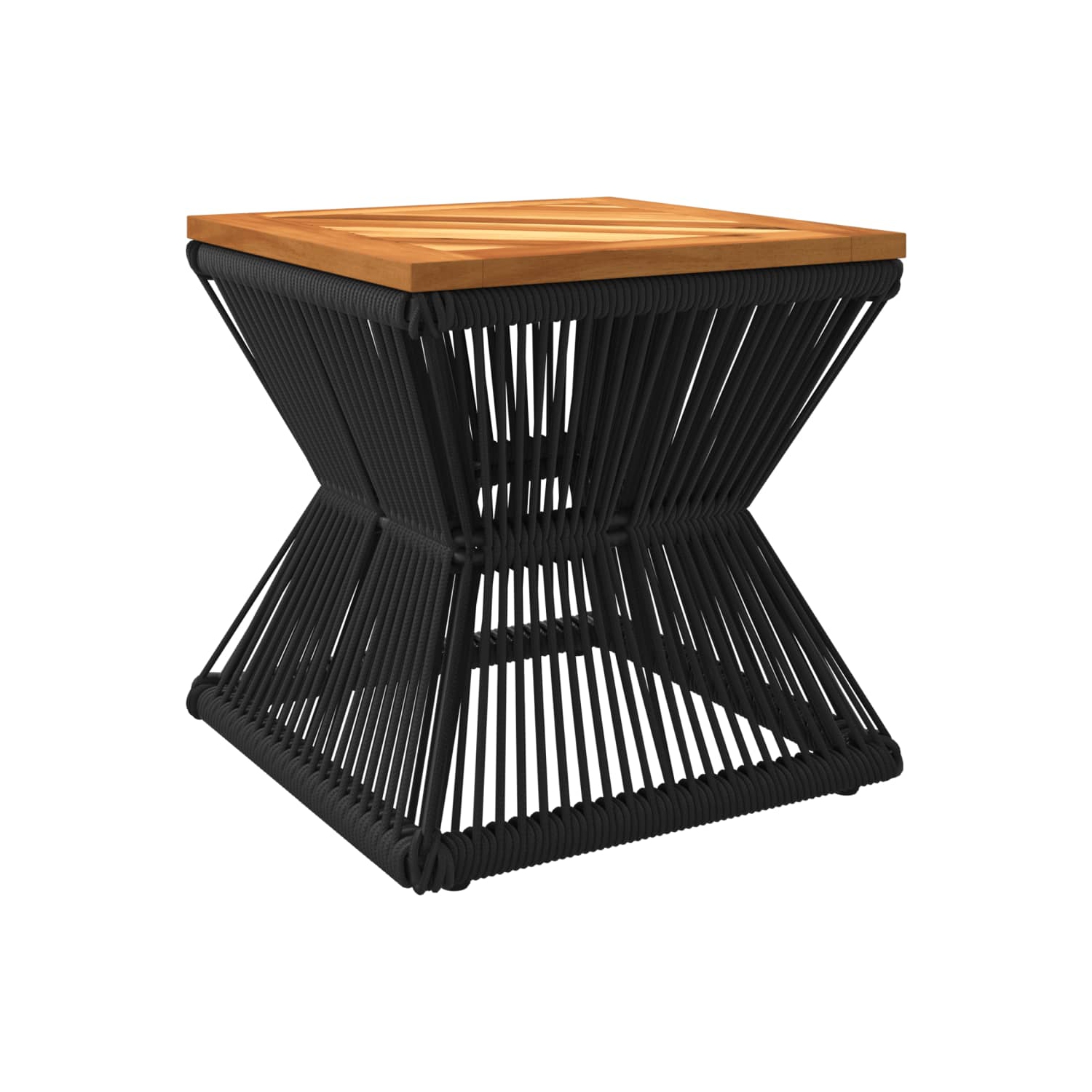 Table basse vidaXL avec base en fil métallique 38 x 38 x 38&nbsp;cm noir bois massif acacia