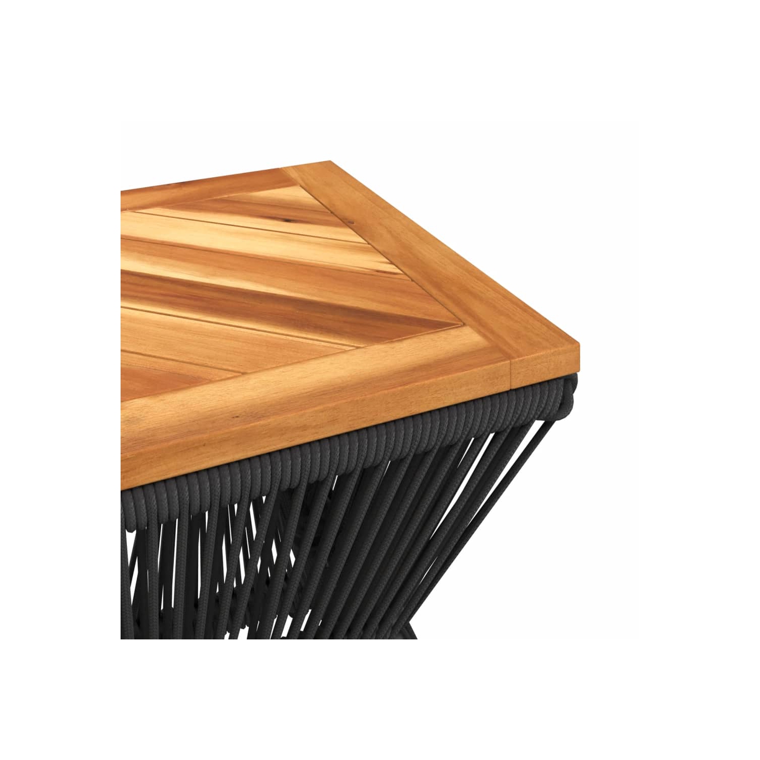 Table basse vidaXL avec base en fil métallique 38 x 38 x 38&nbsp;cm noir bois massif acacia