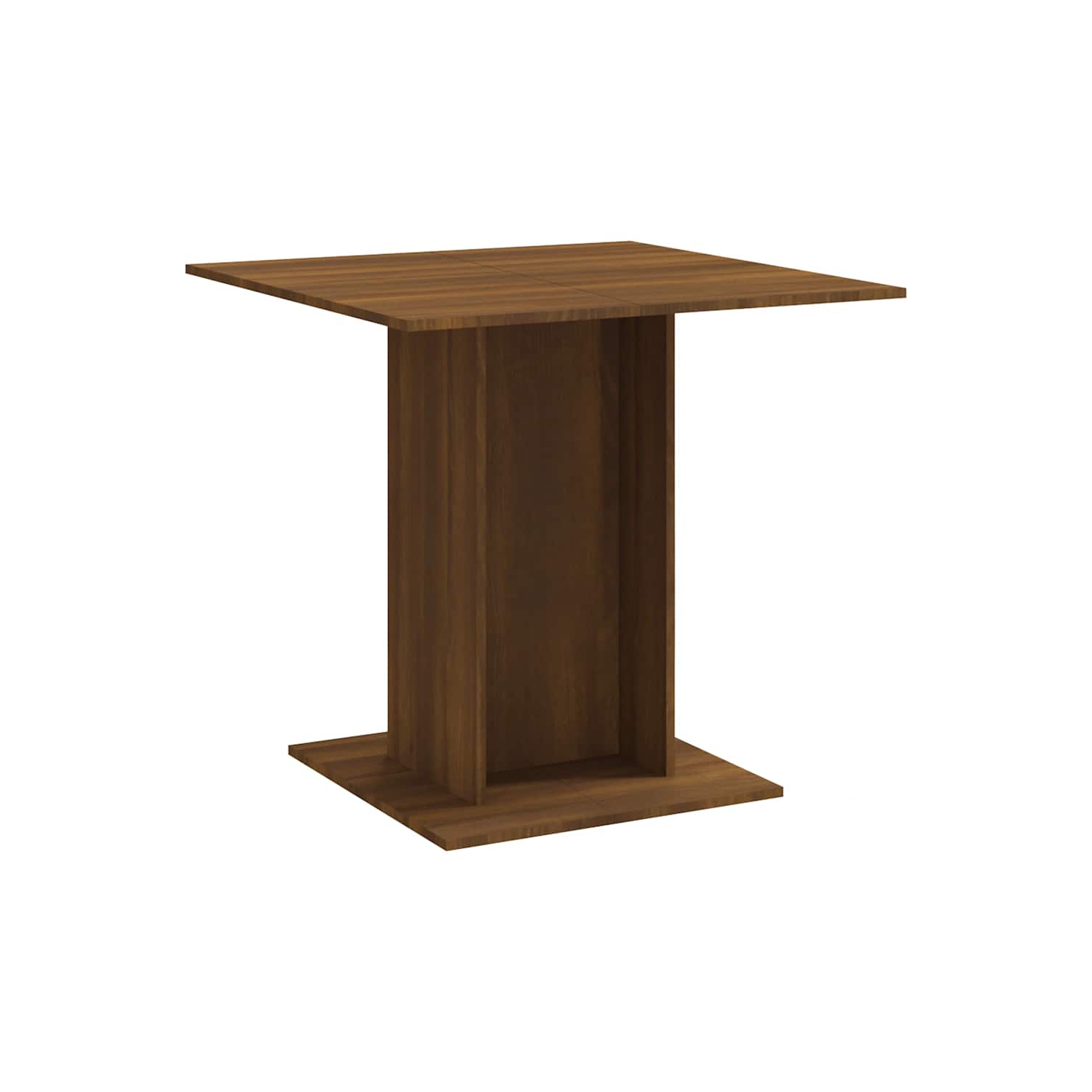 vidaXL Dining Table Brown Oak 80x80x75 cm Engineered Wood