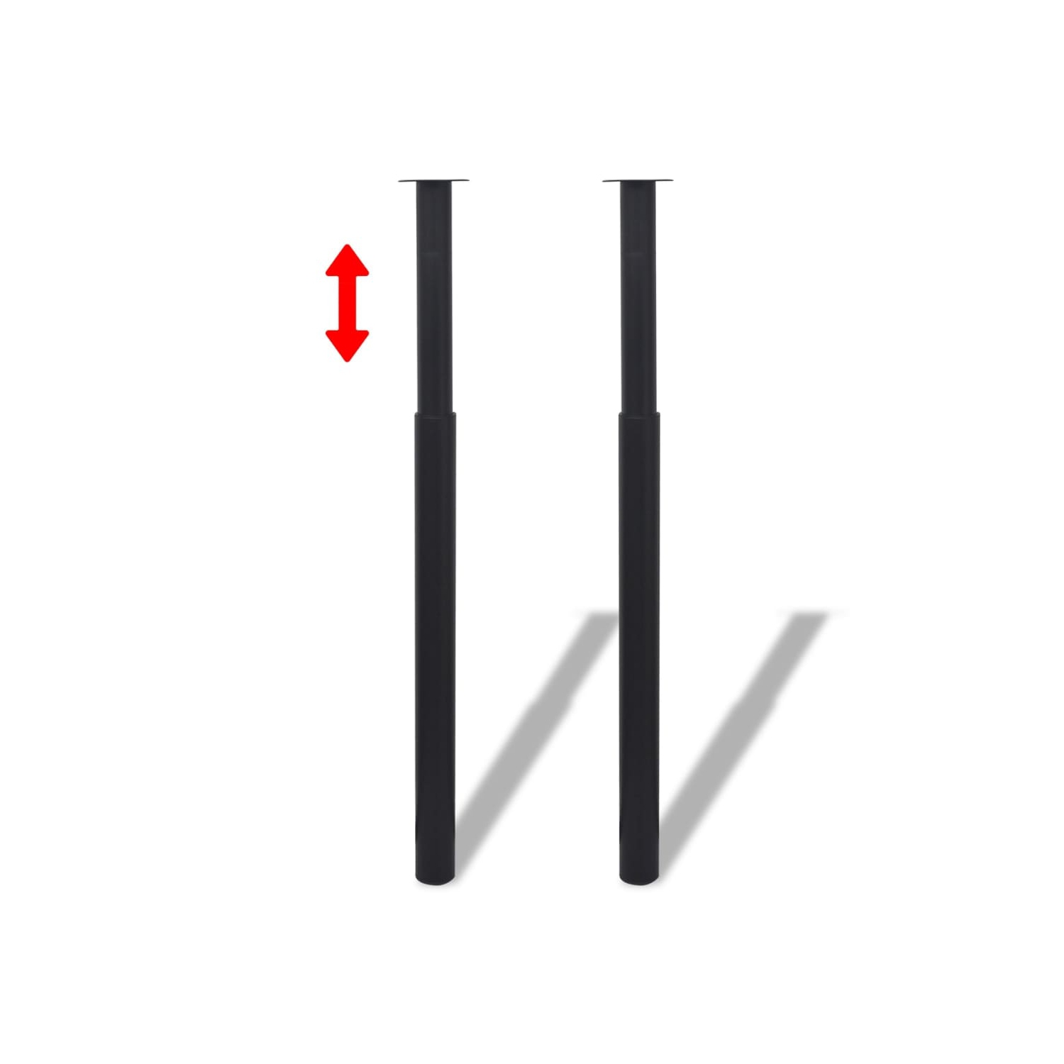 2 pattes de table télescopiques 710&nbsp;mm-1100&nbsp;mm, noir