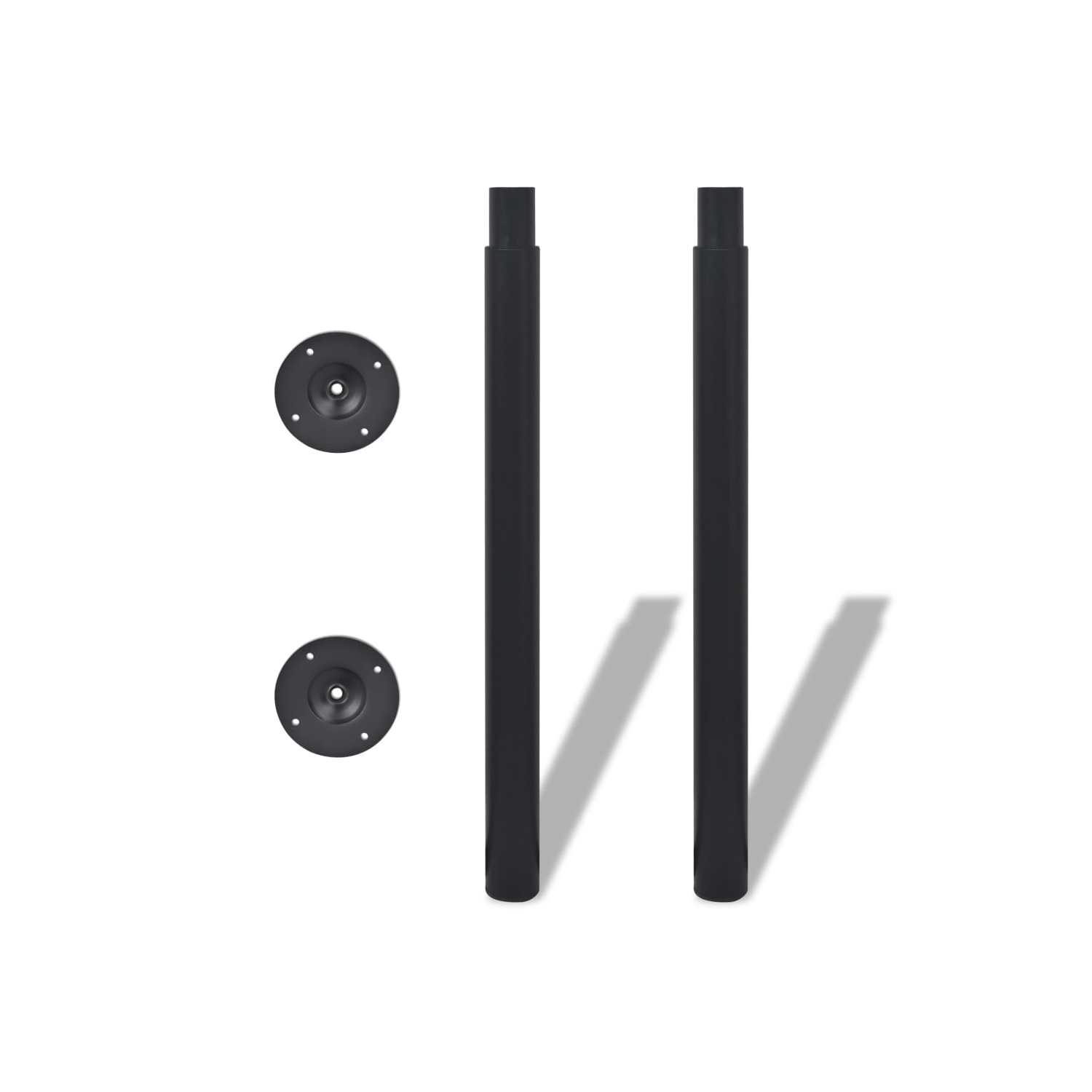 2 pattes de table télescopiques 710&nbsp;mm-1100&nbsp;mm, noir