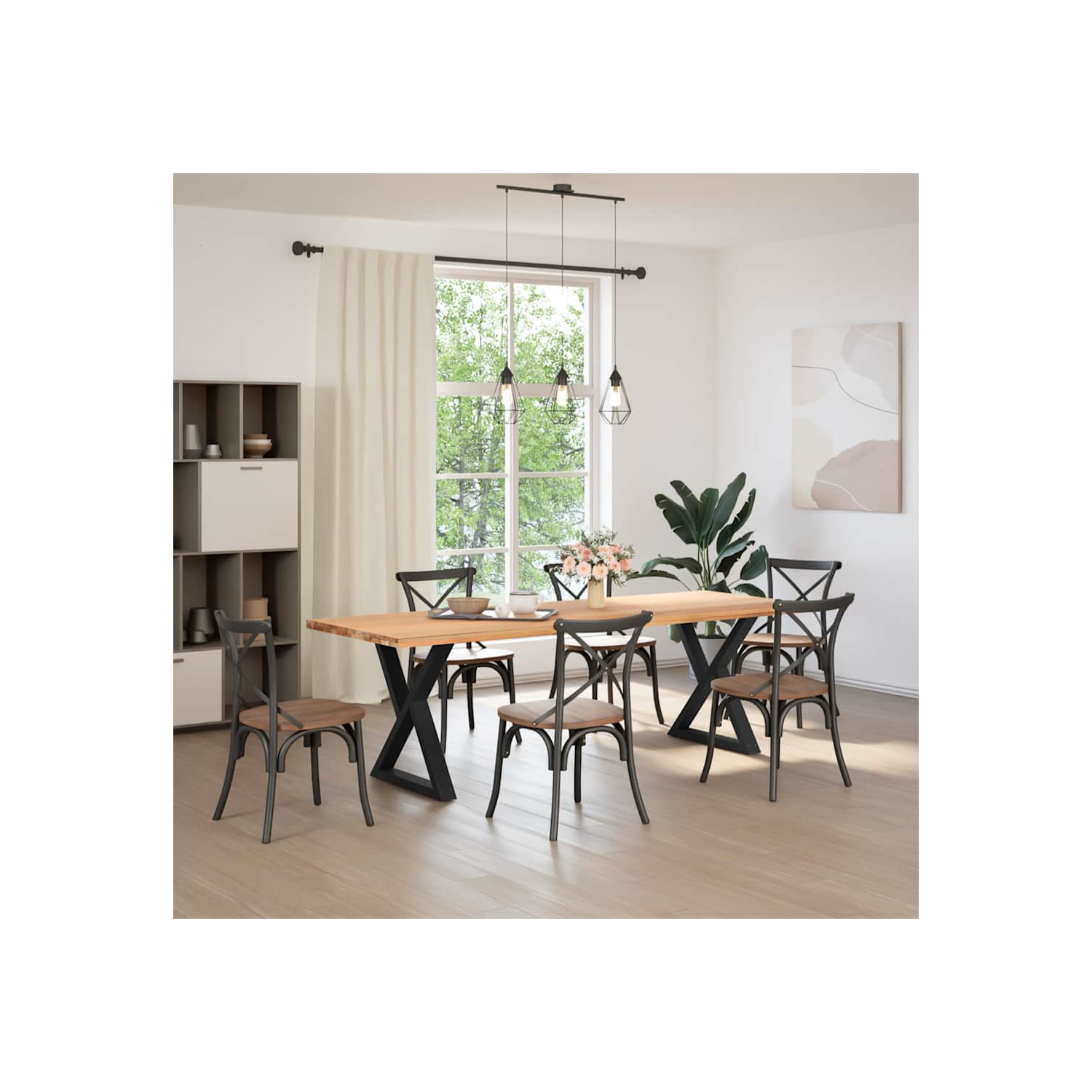 Pieds de table vidaXL 2 pièces Noir 80 x cm Acier