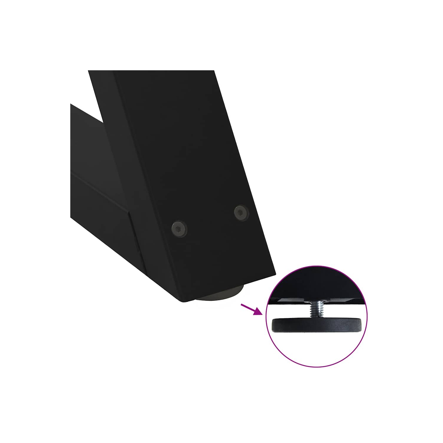 Pieds de table vidaXL 2 pièces Noir 80 x cm Acier