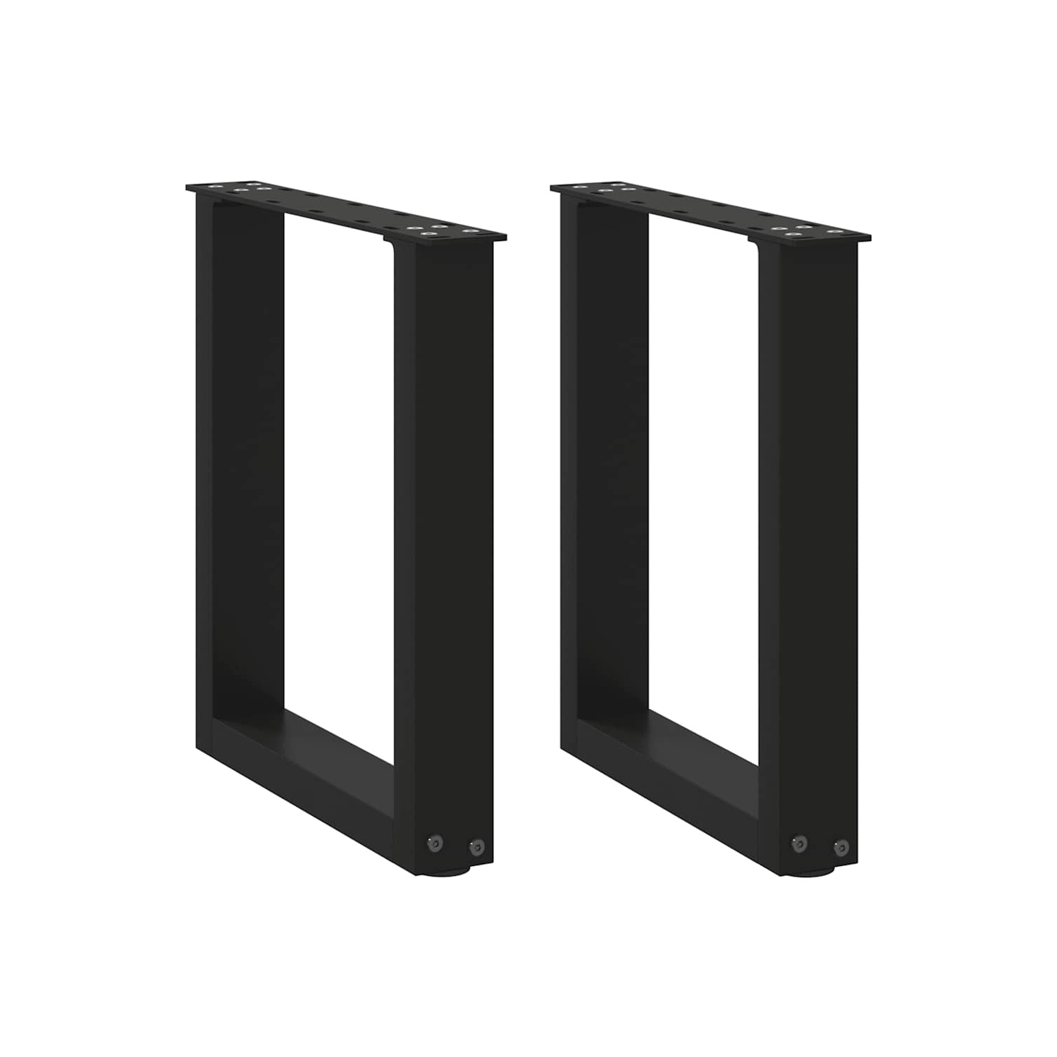 vidaXL Coffee Table Legs U-Shaped 2 pcs Black 28x(42-43) cm Steel