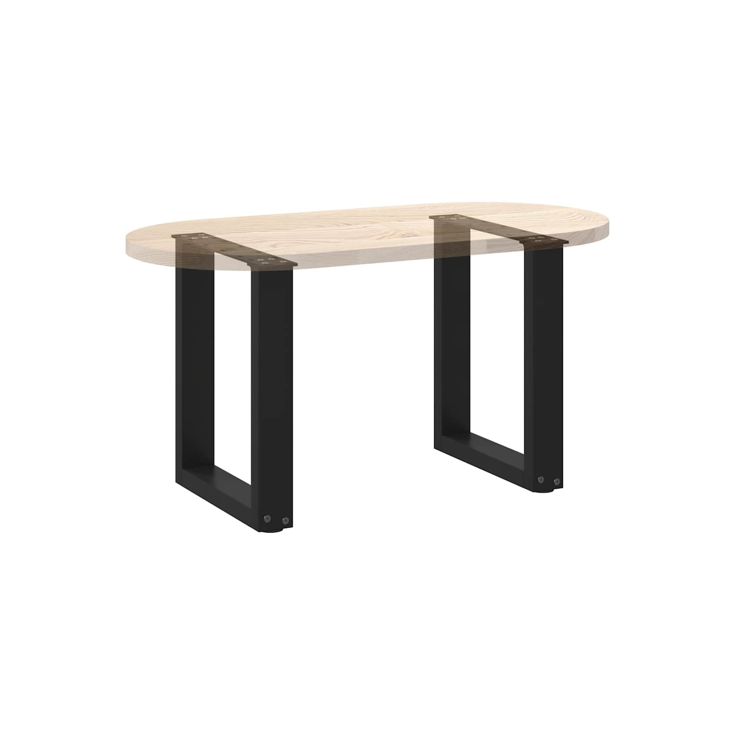 vidaXL Coffee Table Legs U-Shaped 2 pcs Black 28x(42-43) cm Steel